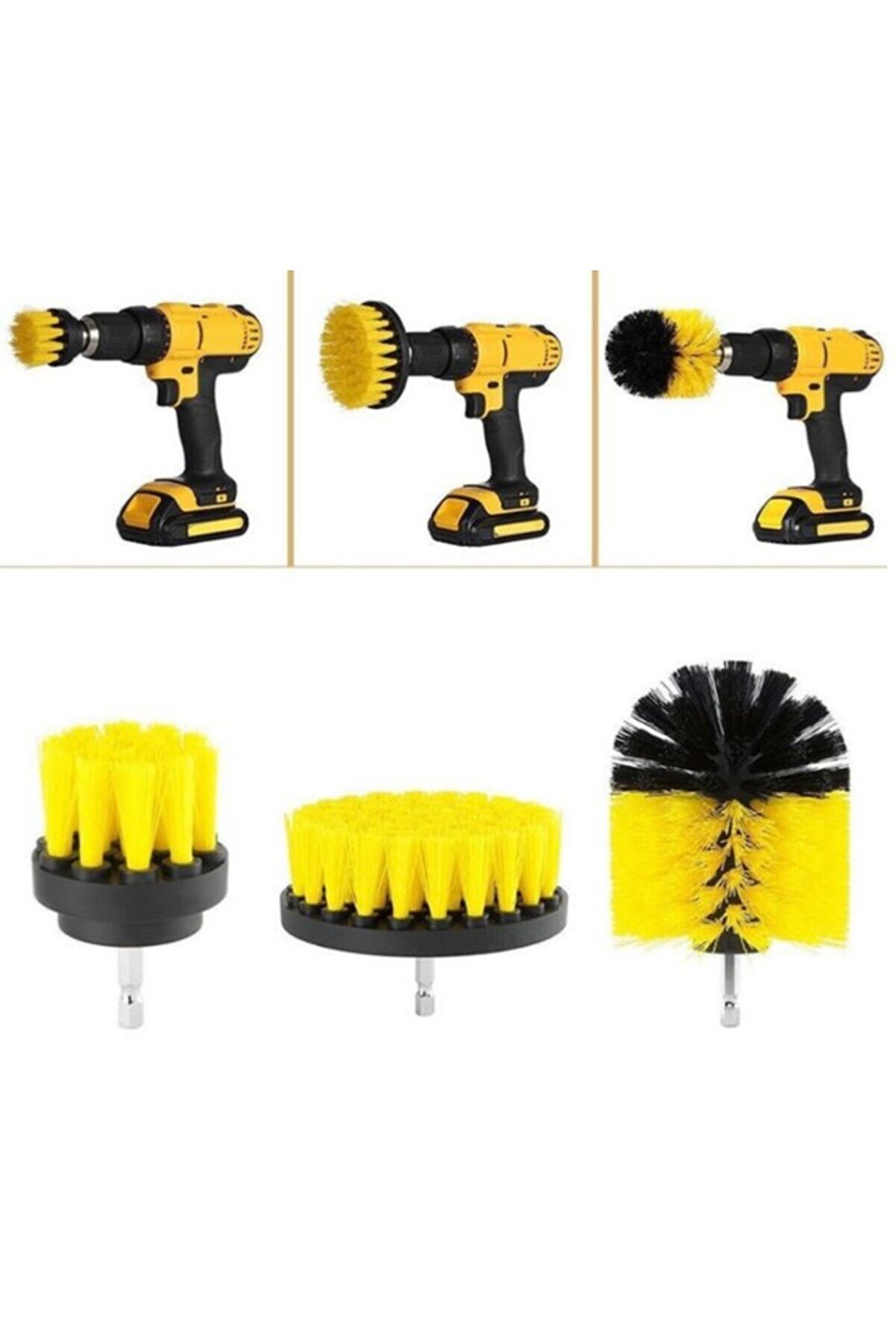 Ethab Ti̇caret Matkap Ucuna Takılan 3 L&uuml; Fır&ccedil;a Temi̇zli̇k Seti̇