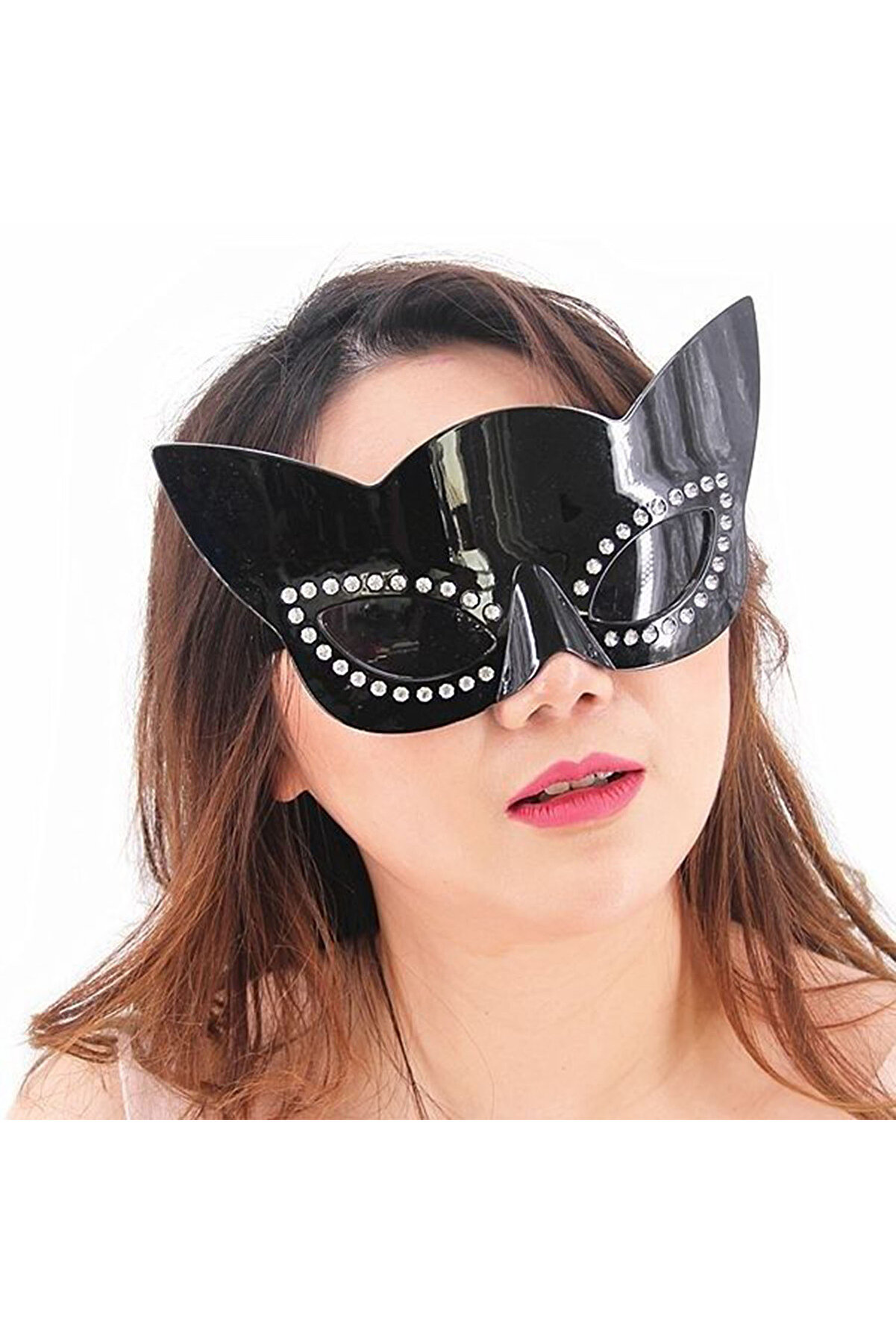 Ethab Ti̇caret Si̇yah Renk Si̇yah Camlı Kedi̇ Şeki̇lli̇ Parti̇ G&ouml;zl&uuml;ğ&uuml;