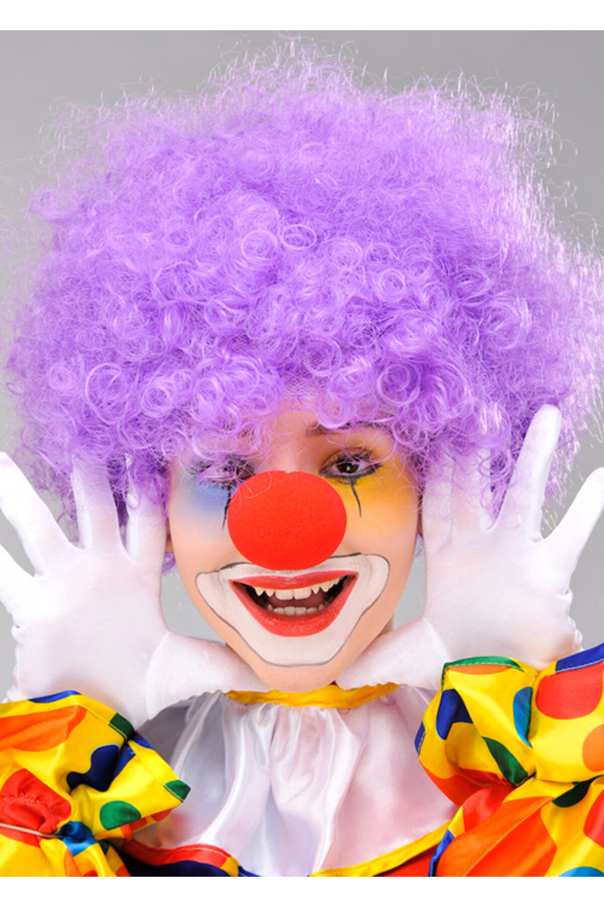 Ethab Ti̇caret Mor Renk Kıvırcık Bonus Peruk Ve Kırmızı Burun Seti̇