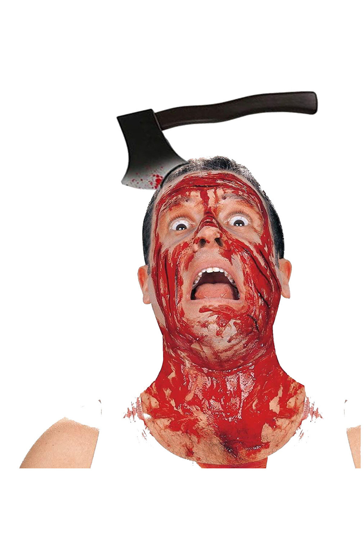 Ethab Ti̇caret Kafaya Saplanmış Kanlı Balta Şaka Tacı