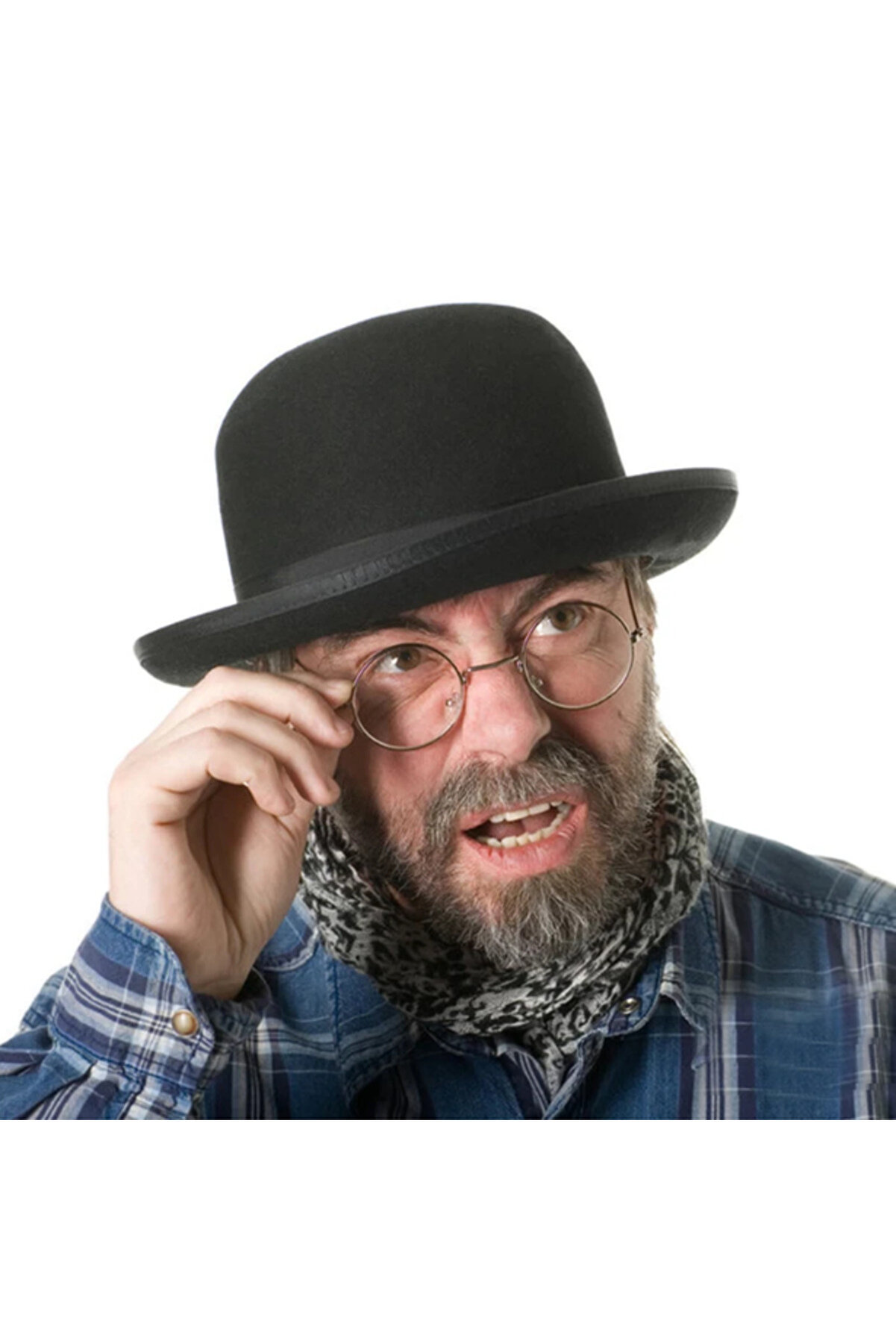 Ethab Ti̇caret Si̇yah Renk Yeti̇şki̇n Boy Retro Bowler Derby Şapkası 58 Cm