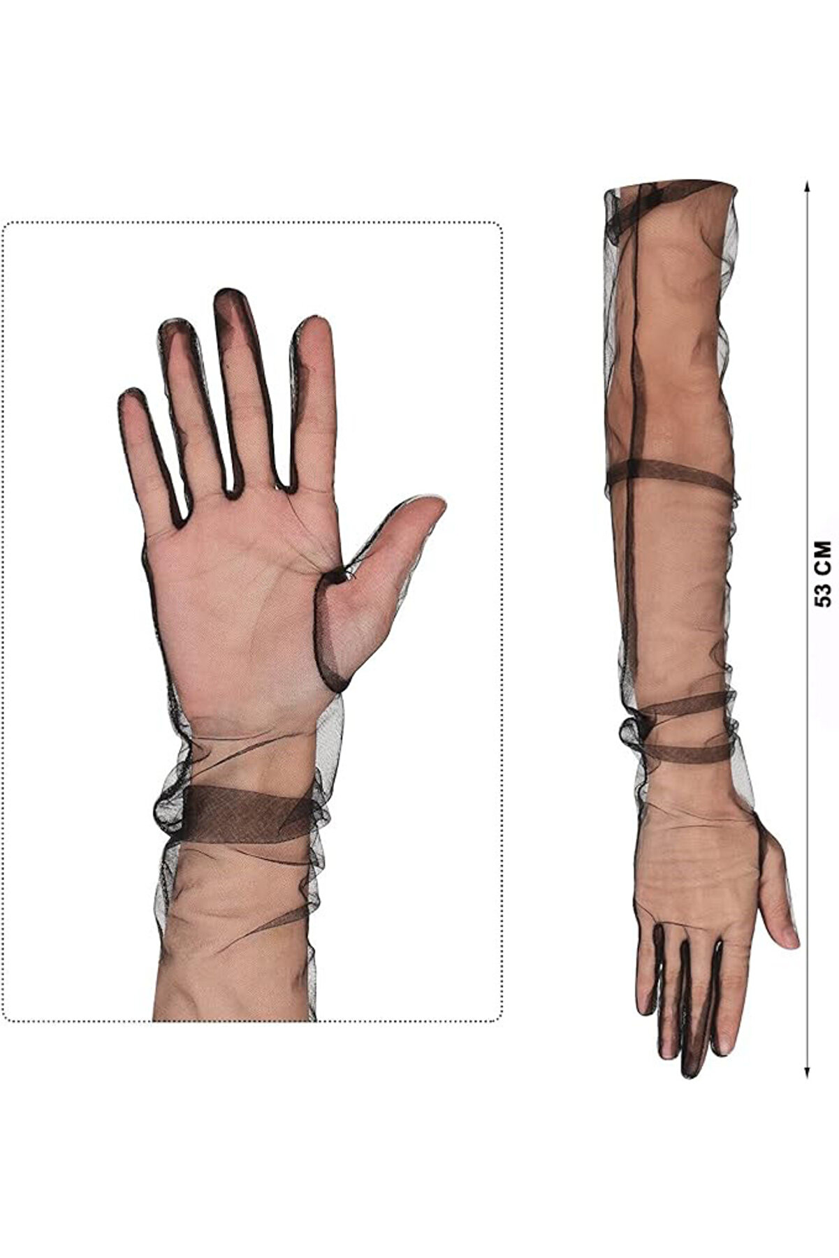 Ethab Ti̇caret Uzun Boy Li̇kralı Si̇yah Yeti̇şki̇n Mega T&uuml;l Eldi̇ven