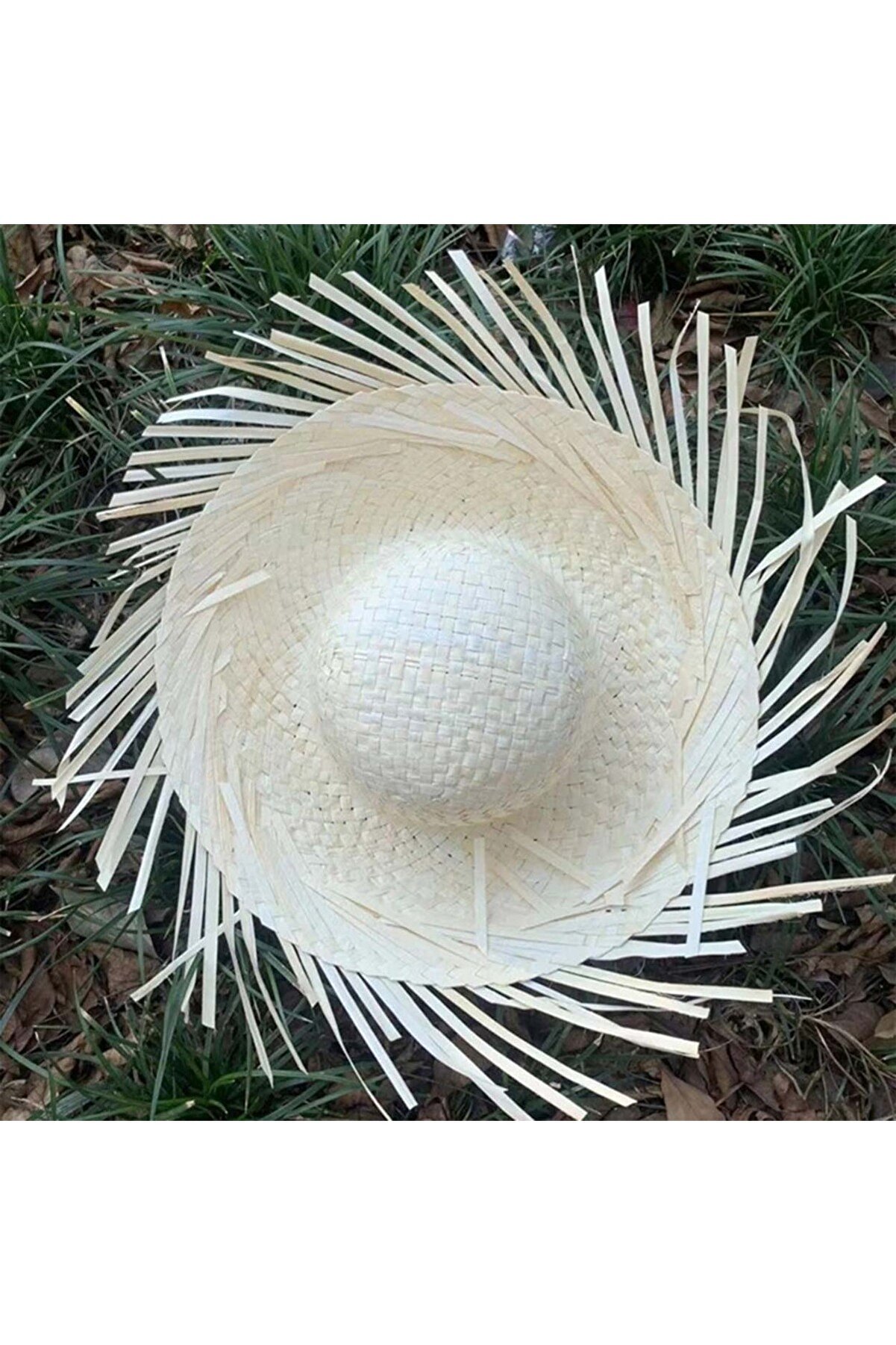 Ethab Ti̇caret Tropi̇kal Parti̇ Beyaz Hasır Hawai̇i̇ Şapkası