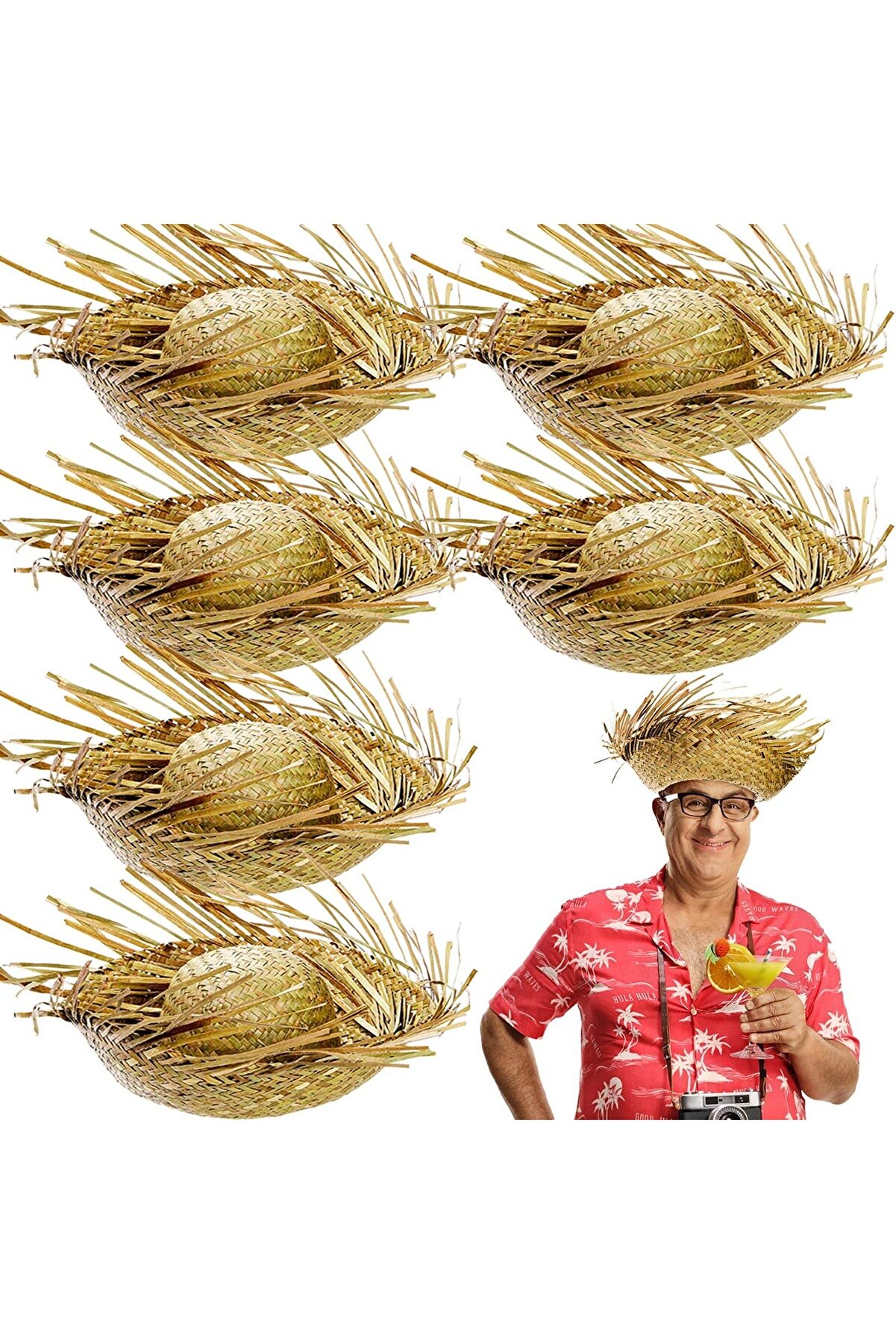 Ethab Ti̇caret Tropi̇kal Parti̇ Natural Hasır Şapka