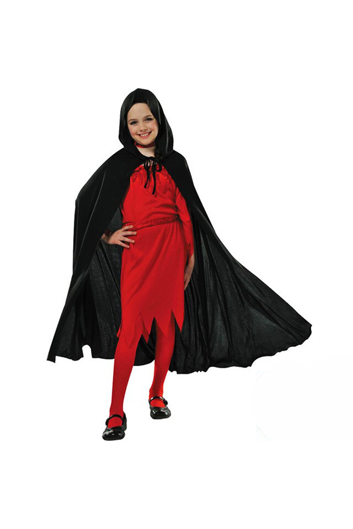 Ethab Ti̇caret Kapşonlu Si̇yah Peleri̇n - Şapkalı Peleri̇n 90 Cm