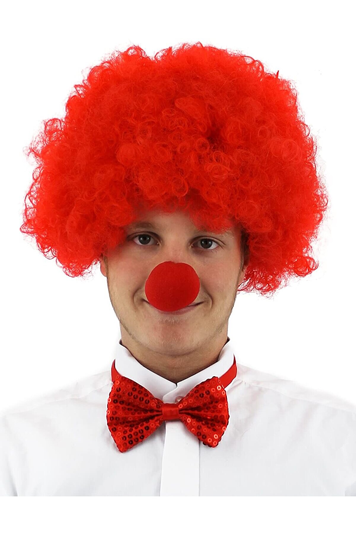 Ethab Ti̇caret Kırmızı Renk Kıvırcık Afro Palya&ccedil;o Seti̇