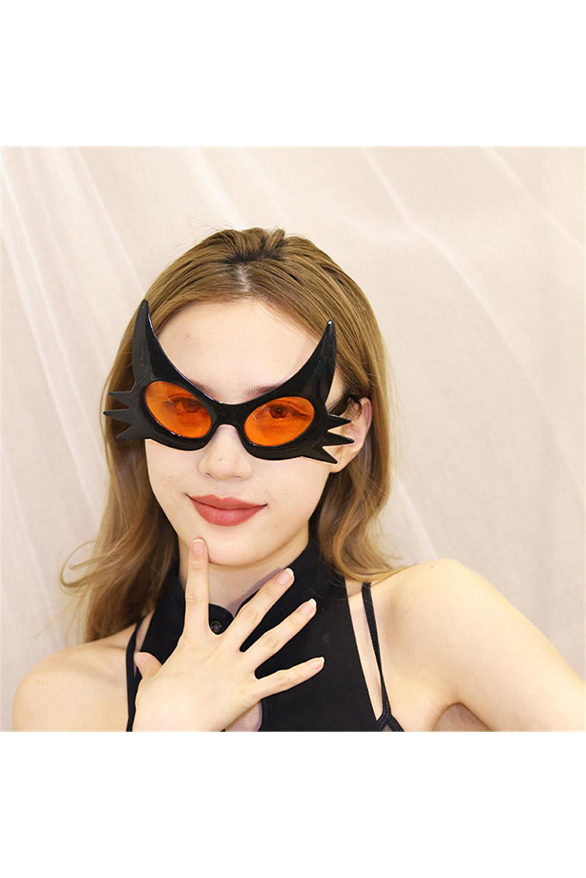 Ethab Ti̇caret Si̇yah Renk Bıyık Tasarımlı Kedi̇ G&ouml;zl&uuml;ğ&uuml;