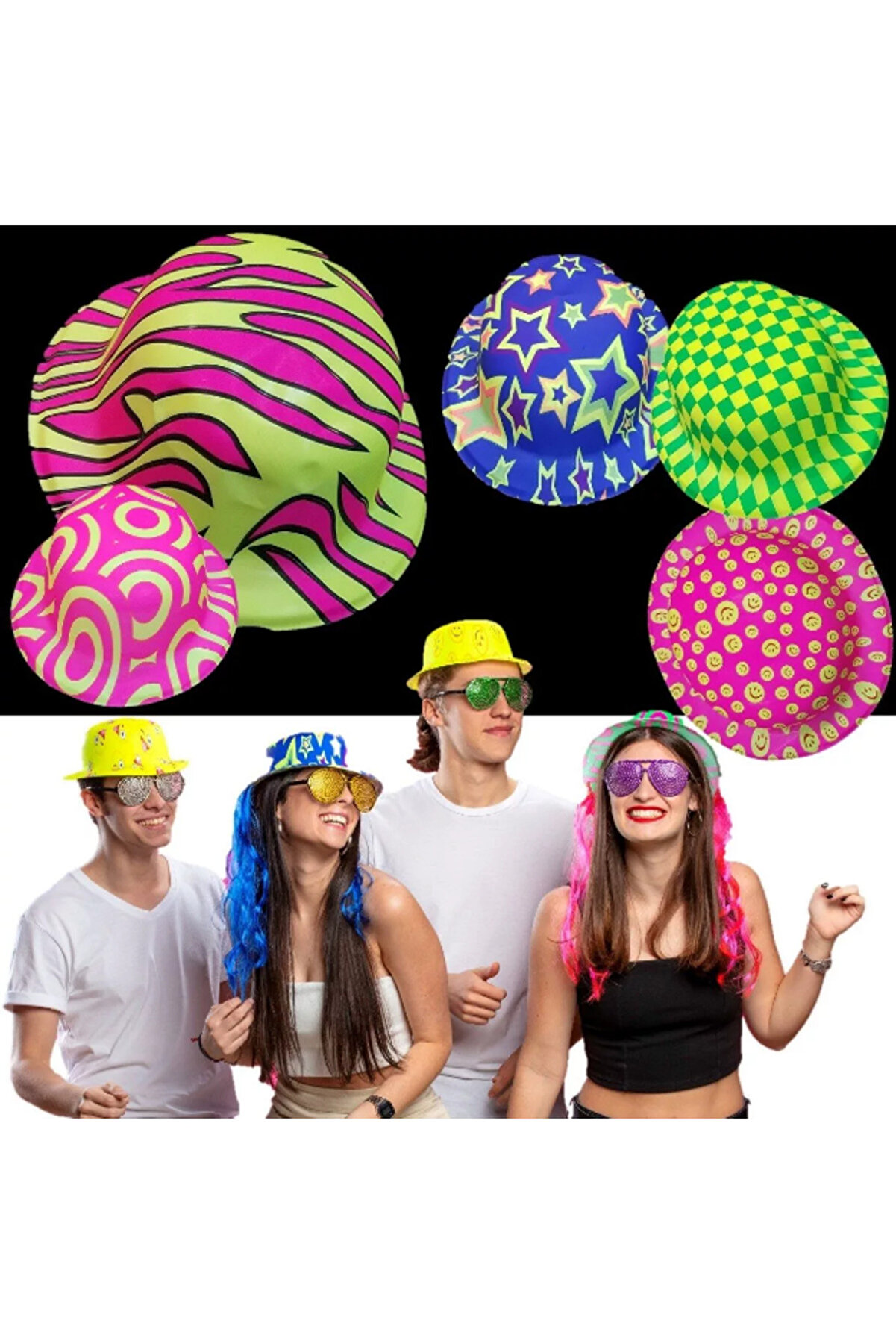 Ethab Ti̇caret Desenli̇ Plasti̇k Parti̇ Şapkası