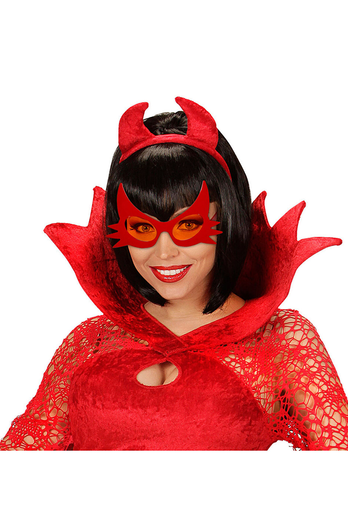 Ethab Ti̇caret Kırmızı Renk Bıyık Tasarımlı Kedi̇ G&ouml;zl&uuml;ğ&uuml;