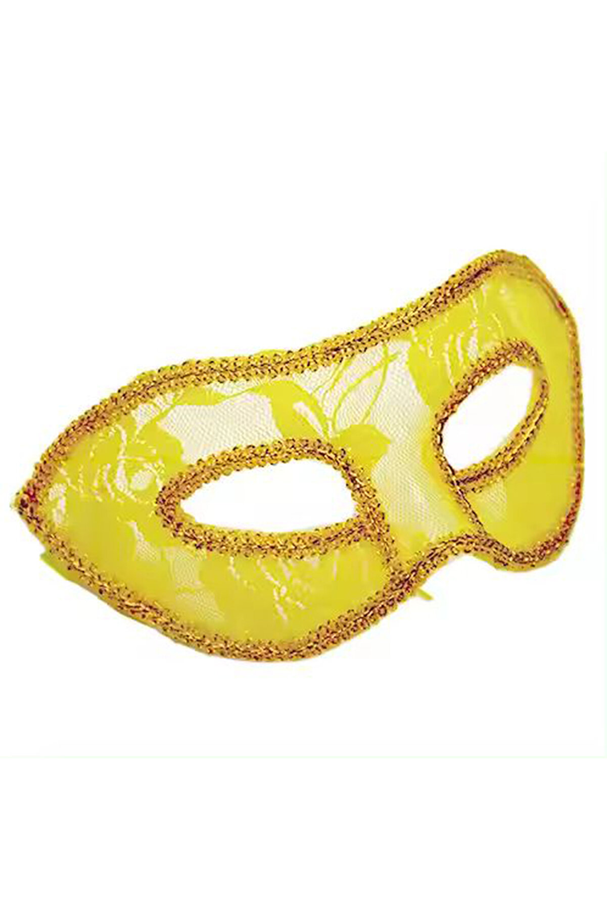 Ethab Ti̇caret Sarı Dantel T&uuml;l Parti̇ Maskesi̇