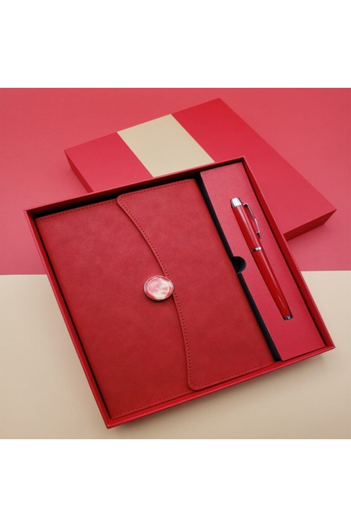 evimdeyokyok Çizgili Defter Ve Metal Kalem Seti