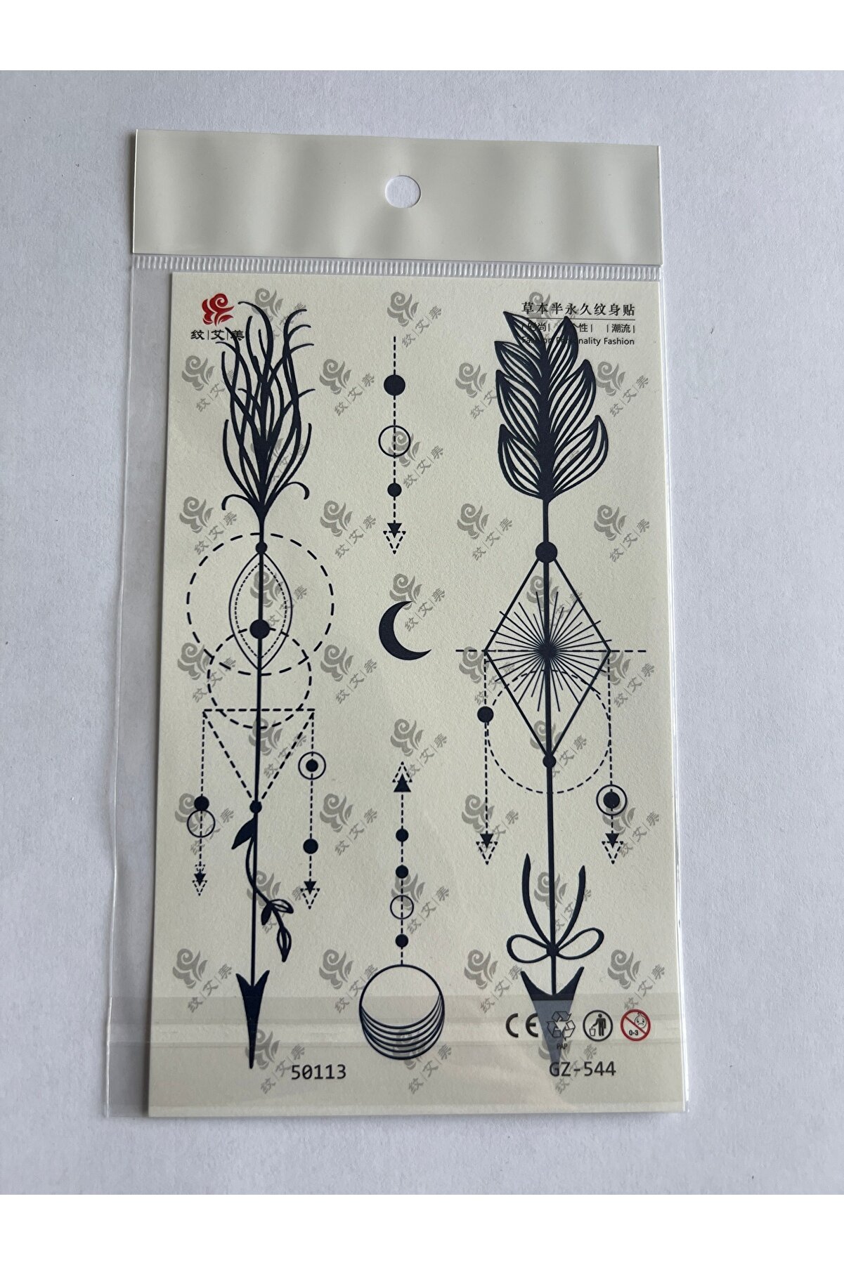 Ai̇rbrush Tattoo Ok Anka 3 Hafta Kalıcı 4 Adet Yarı Kalıcı Ge&ccedil;i̇ci̇ D&ouml;vme Seti̇