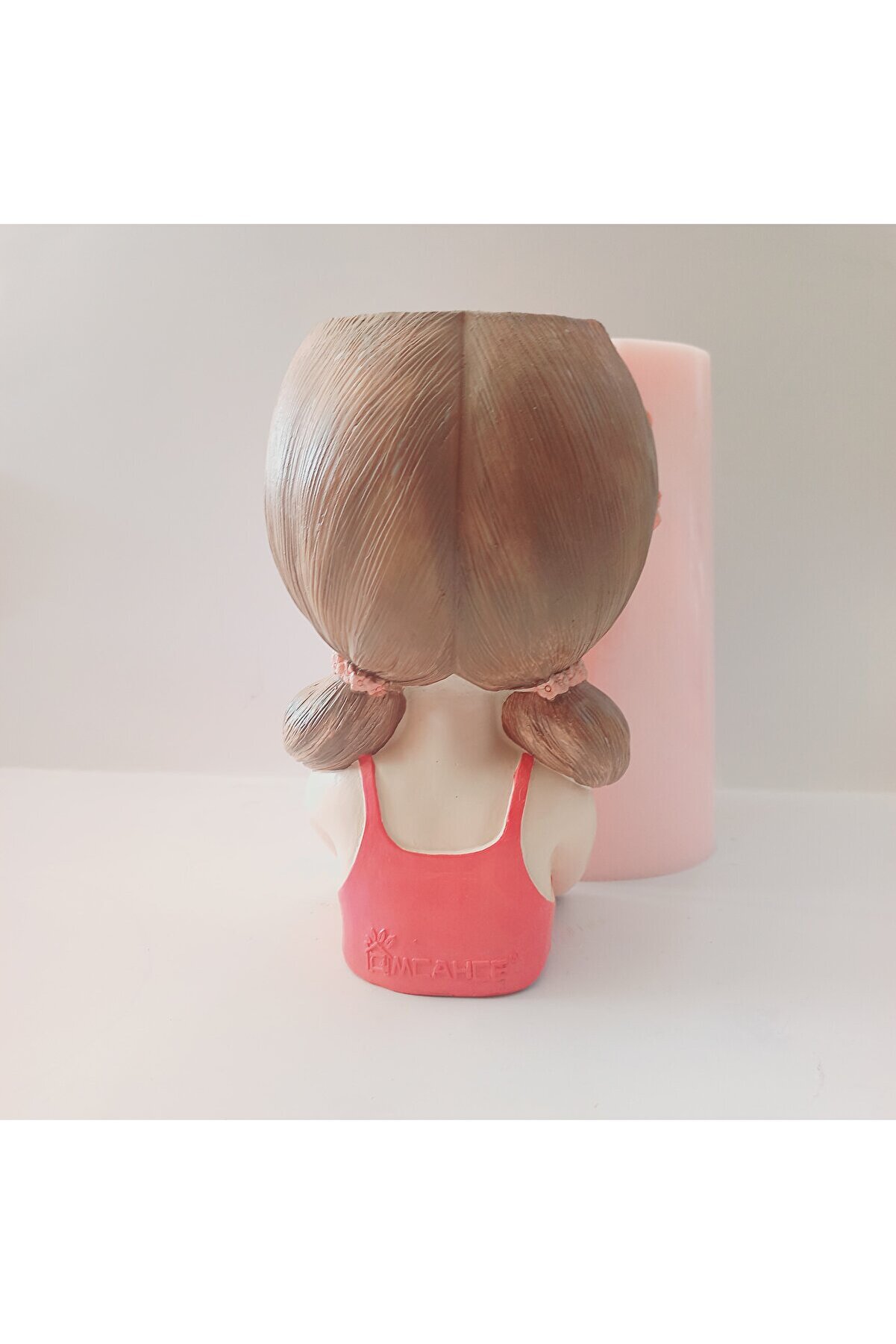 Kalıpcınızburada Çi̇çekli̇ Kız Saksı Si̇li̇kon Kalıp - K8002