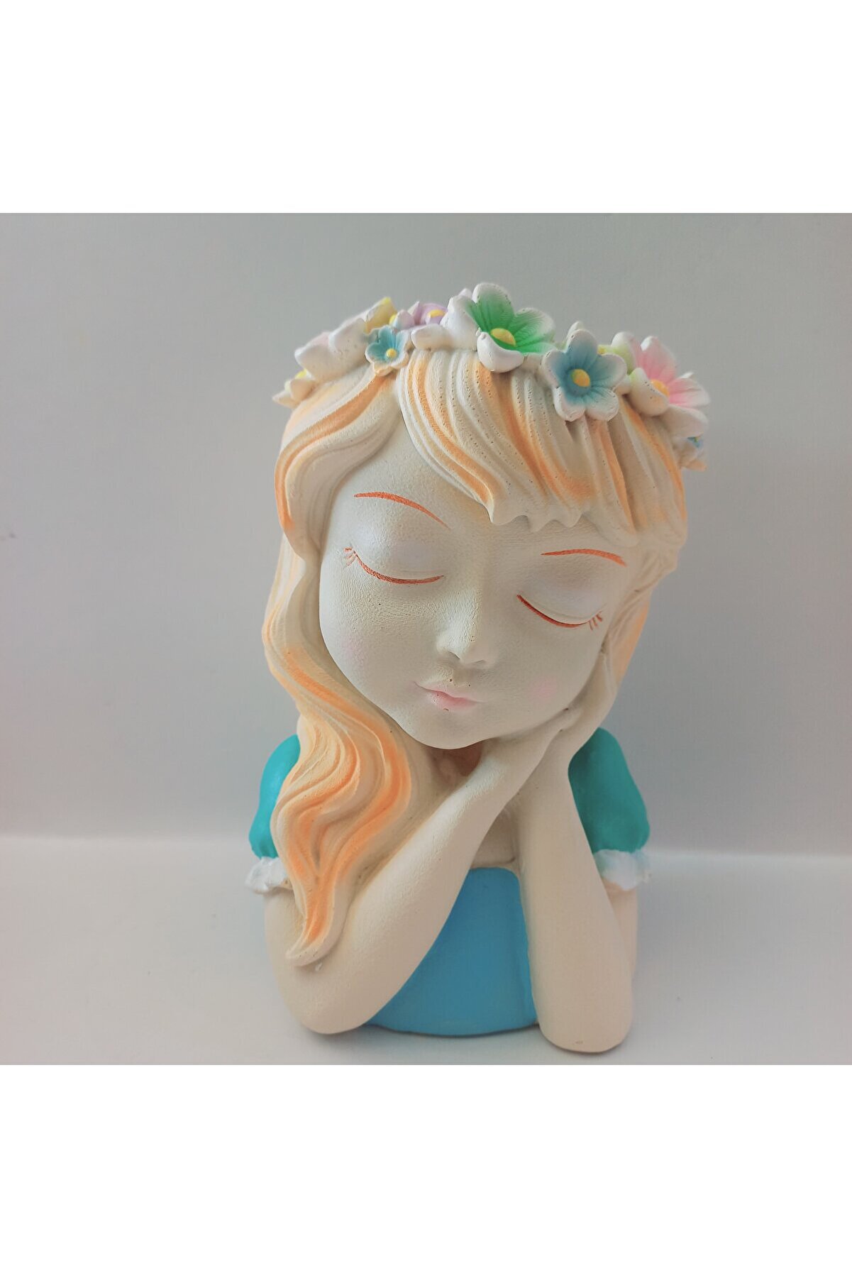 Kalıpcınızburada Çi̇çekli̇ Kız Saksı Si̇li̇kon Kalıp - K8001