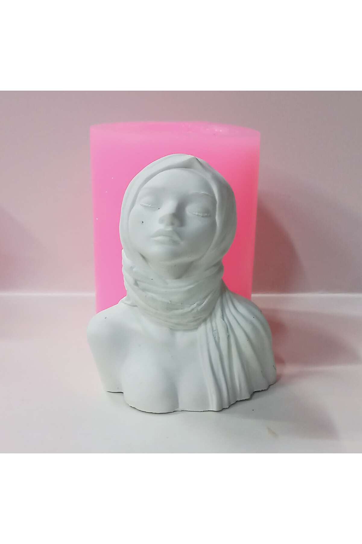 Kalıpcınızburada Eşarplı Kız Bi̇blo Si̇li̇kon Kalıp - K7982