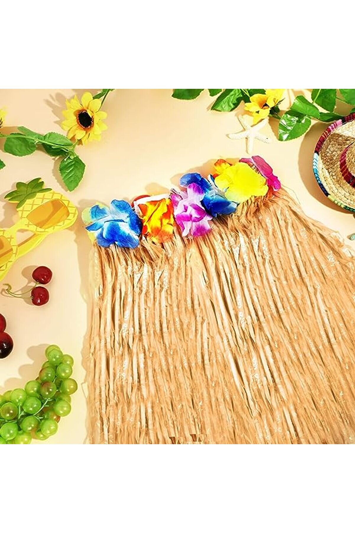 Ethab Ti̇caret Yeti̇şki̇n Ve &Ccedil;ocuk Uyumlu Saman Renk Hawai̇i̇ Etek 12 Adet