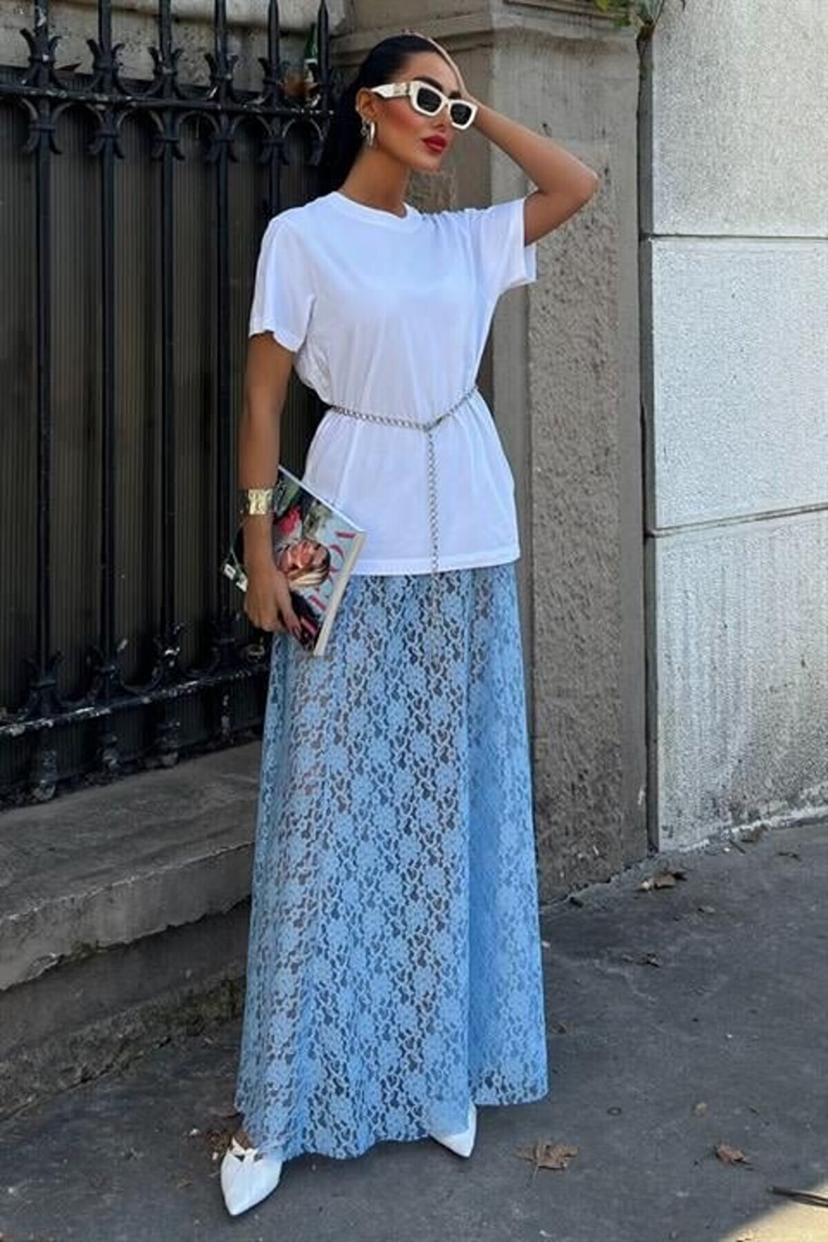 Butik eyesof Maxi Dantel Etek 4047