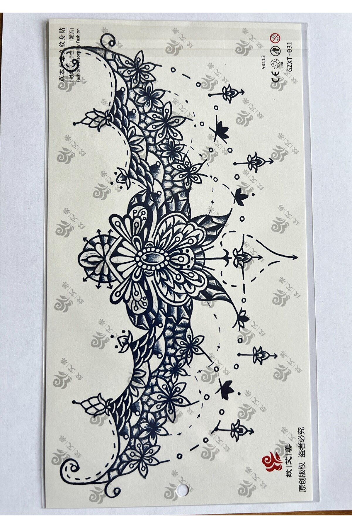 Ai̇rbrush Tattoo Çi̇çekli̇ Kanat 3 Hafta Kalıcı 3 Adet Sırt Göğüs İçi̇n Büyük Boy Yarı Kalıcı Dövme