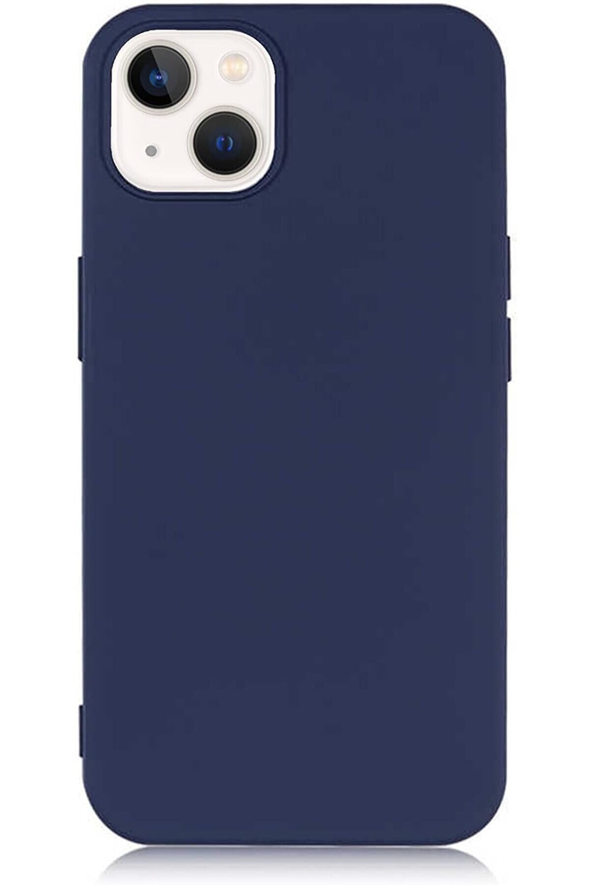 STOREMAX Rom İletişim iPhone 13 ile Uyumlu Kapak İçi Kadife Lansman Lux Silikon Kılıf - Lacivert Romsh