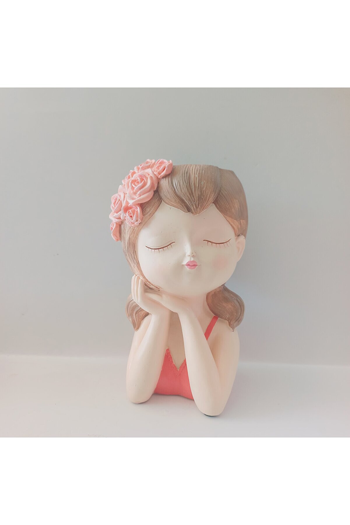 Kalıpcınızburada Çi̇çekli̇ Kız Saksı Si̇li̇kon Kalıp - K8002