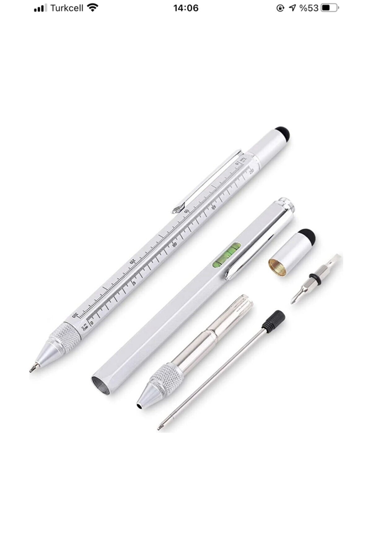 Ded Pasajdanal Su Terazi̇li̇ Cetvelli̇ Tornavi̇dalı Mühendi̇s Kalemi̇ Gri̇