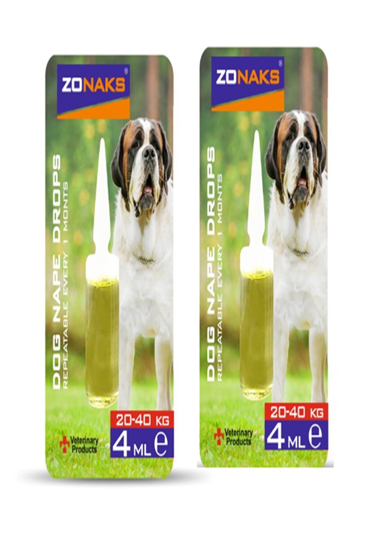Zonax K&ouml;pekleri̇ni̇z I&ccedil;i̇n Ense Dış Damla 20 - 40 Kg Ağırlığındaki̇ I&ccedil;i̇n 4 Ml X 2 Adet