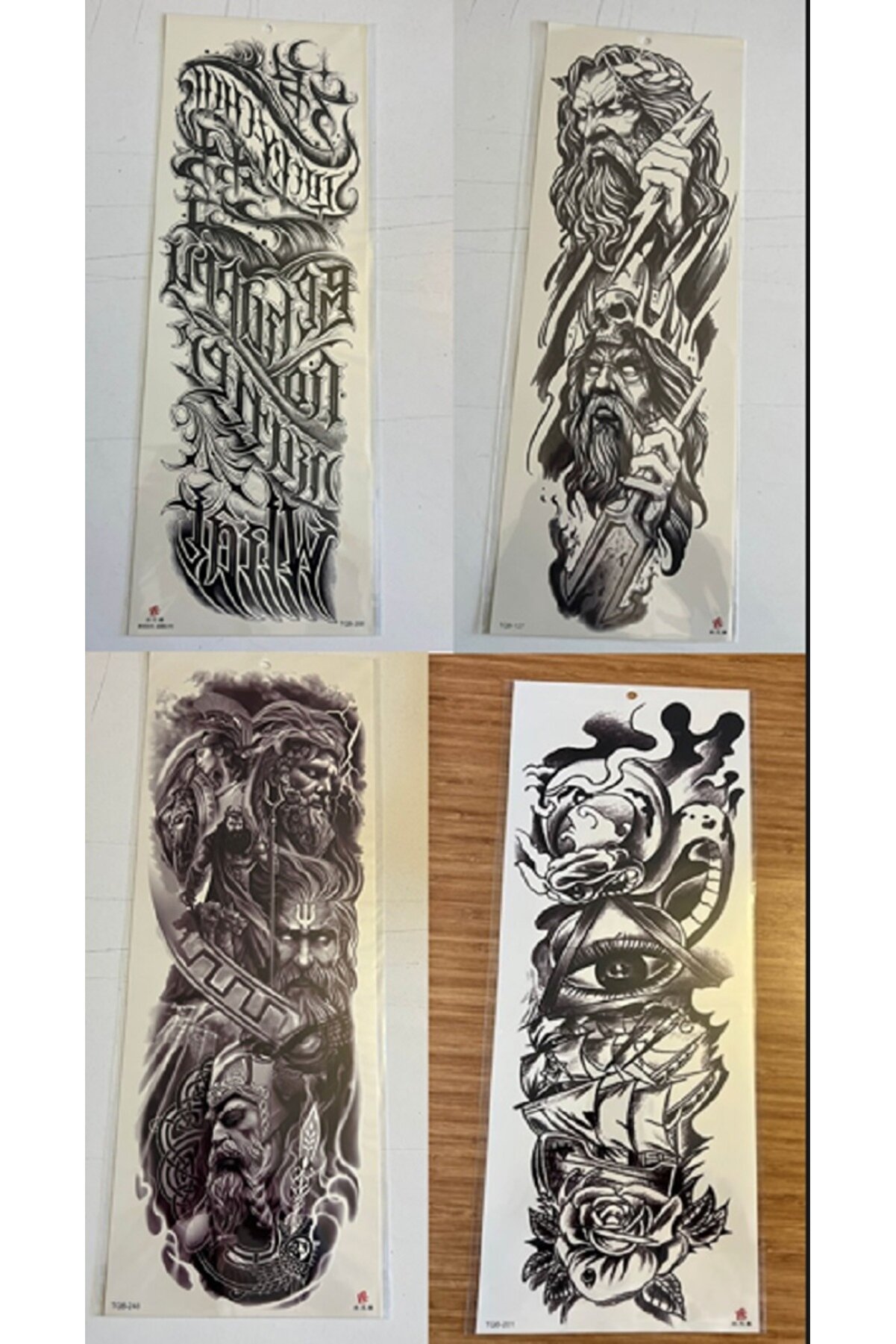 Ai̇rbrush Tattoo Öfke 1 Hafta Kalıcı 4 Adet Bi̇rden Tam Kol Bacak Kaplama 46 Cm Geçi̇ci̇ Dövme Seti̇