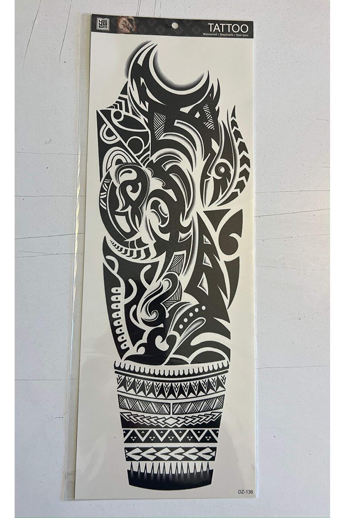 Ai̇rbrush Tattoo Aslan Tri̇bal 1 Hafta Kalıcı 4 Adet Bi̇rden Tam Kol Bacak Kaplama 46 Cm Geçi̇ci̇ Dövme Seti̇