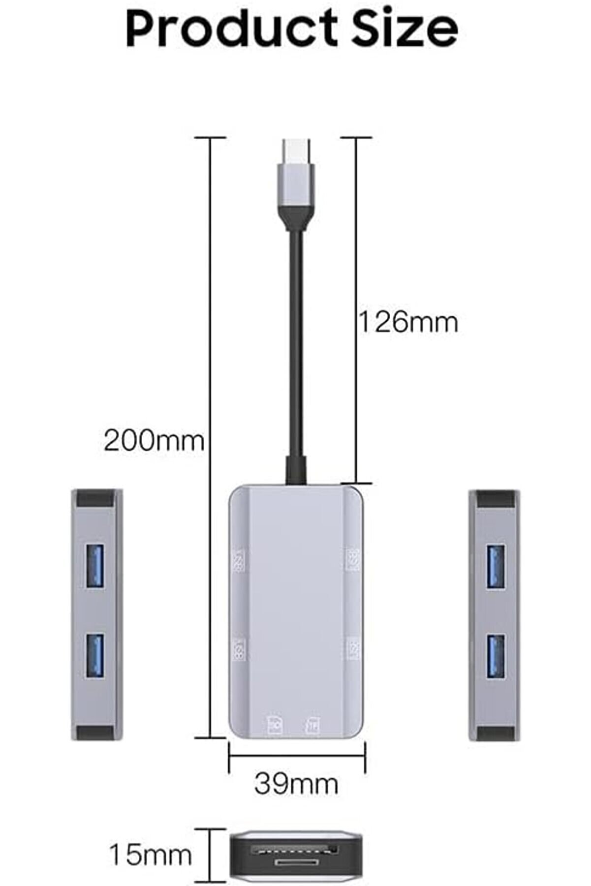 Ezg Mt87 6İn1 Usb 3.1 Type-C Çoklayıcı Otg Kart Okuyucu Mac İphone 15 16 İle Uyumlu Metal Kasa Ez