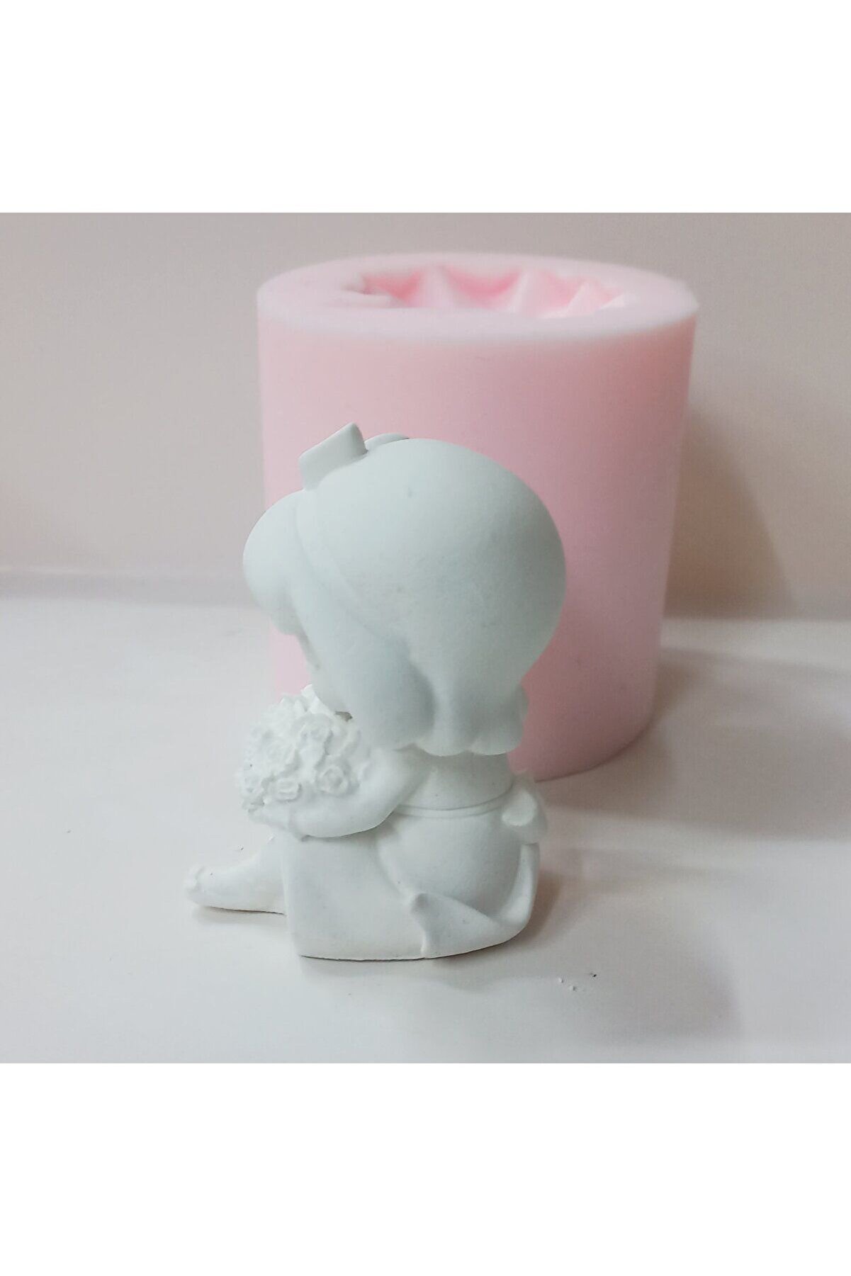 Kalıpcınızburada Çi̇çekli̇ Kız Bi̇blo Si̇li̇kon Kalıp - K7593