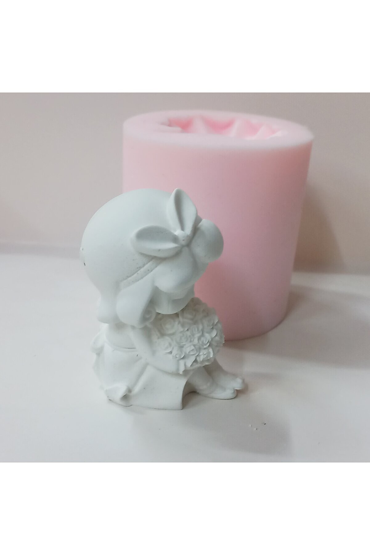 Kalıpcınızburada Çi̇çekli̇ Kız Bi̇blo Si̇li̇kon Kalıp - K7593