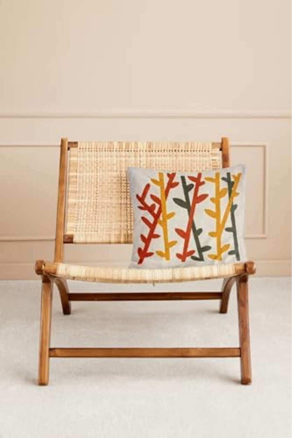 Oskyshopc Bambu Nakışlı Dekorati̇f Kırlent Kılıfı, Panç Kırlent Ve Yastık Kılıfı, 44X44 Cm Newdesi̇ng