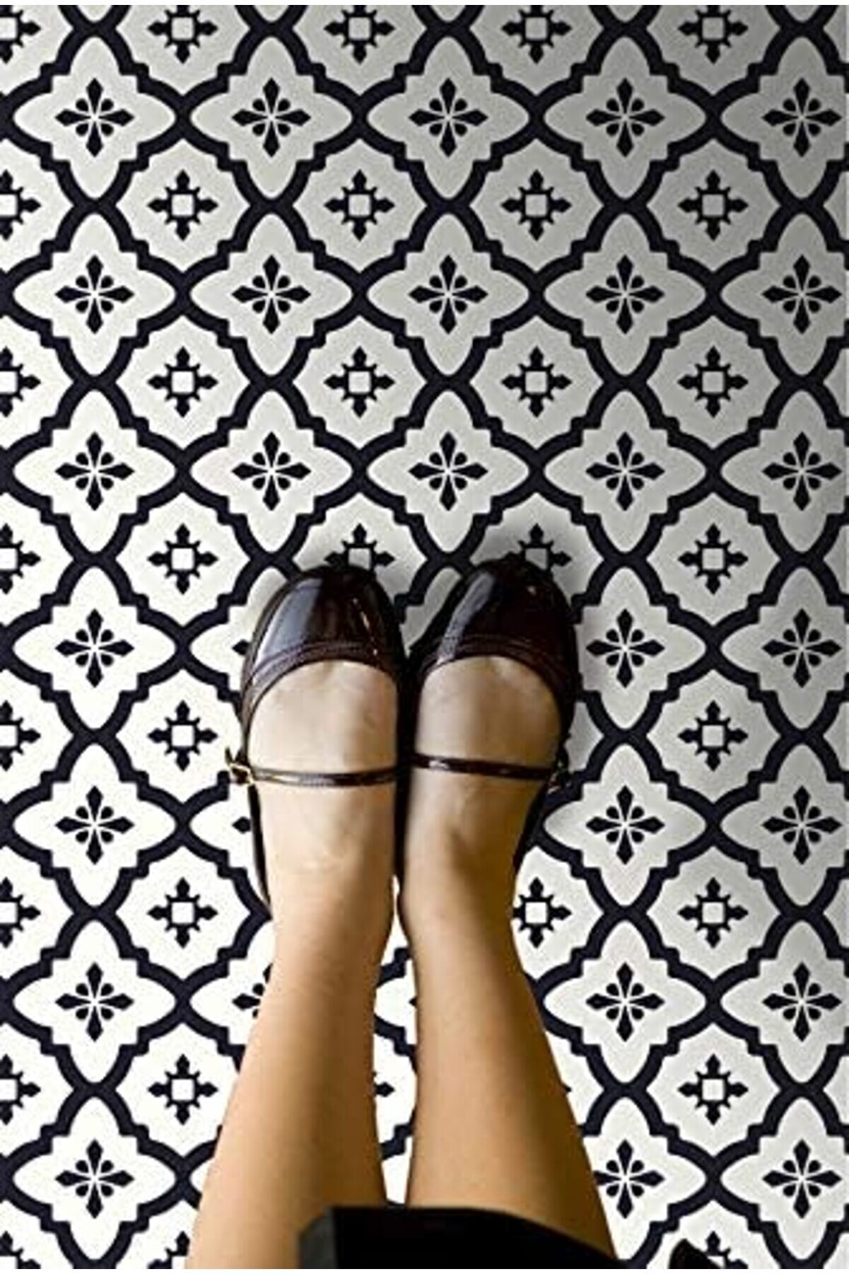 Snshop Wallpops Fp2480 Comet Peel & Sti̇ck Yer Fayansı, Si̇yah, 10 Adet 467437