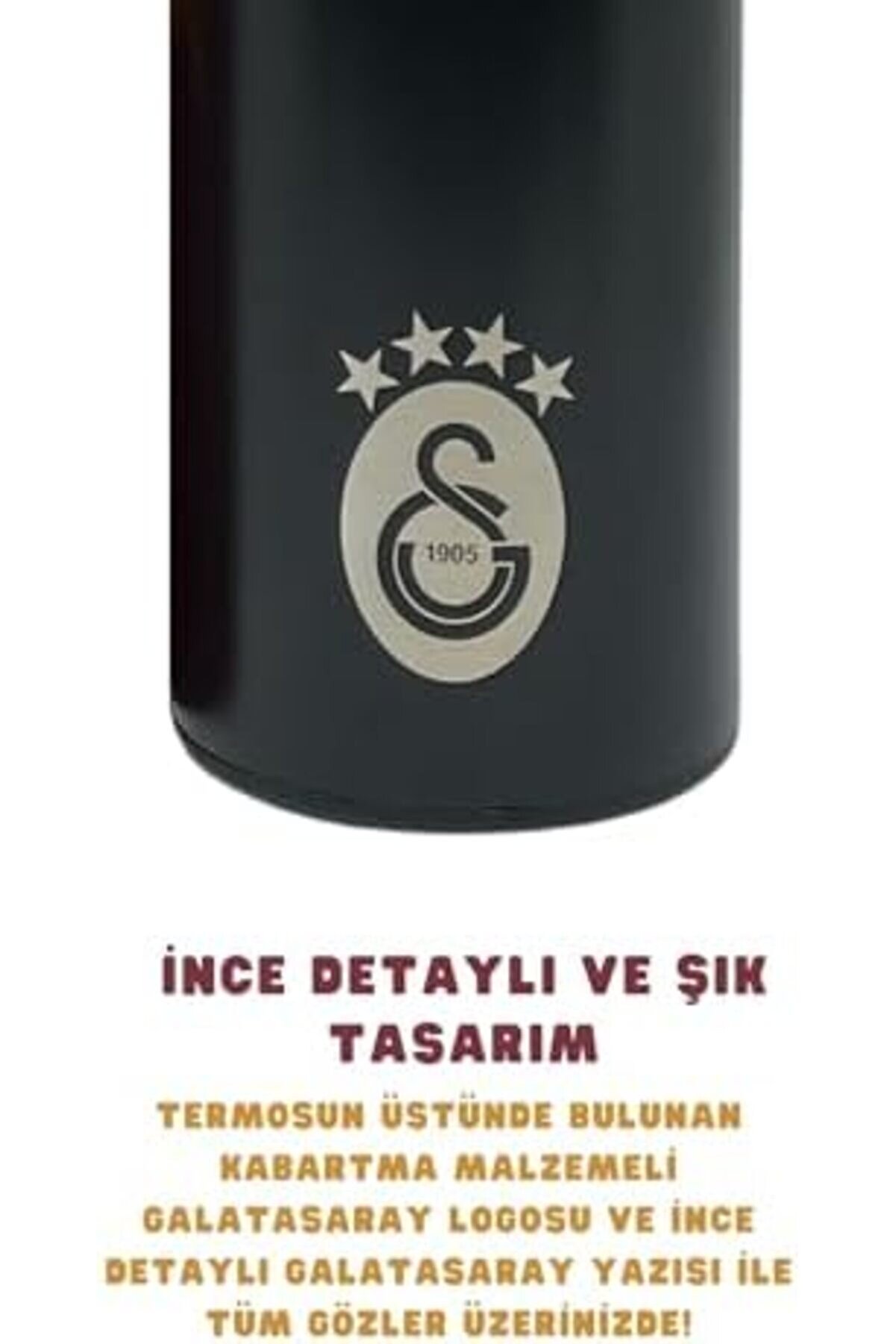 Lvnshop 500Ml Li̇sanslı Çi̇ft Katlı Paslanmaz Çeli̇k Termos 8 Saat Soğuk Hedi̇ye Kutulu Si̇yah 224120