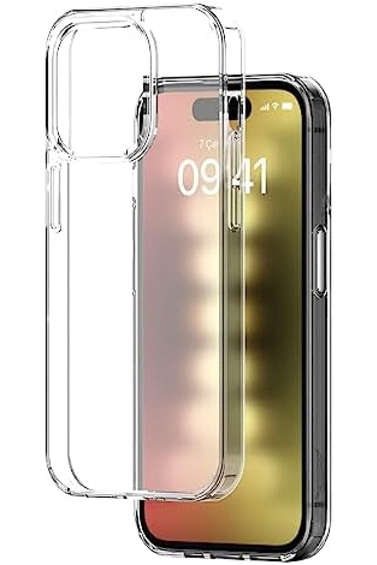 Polynova Labs 15 Pro (6.1") Ai̇r Darbe Emi̇ci̇ Tpu + Pc Şeffaf Kılıf (Crystal Clear) Flashli̇ght 1051066