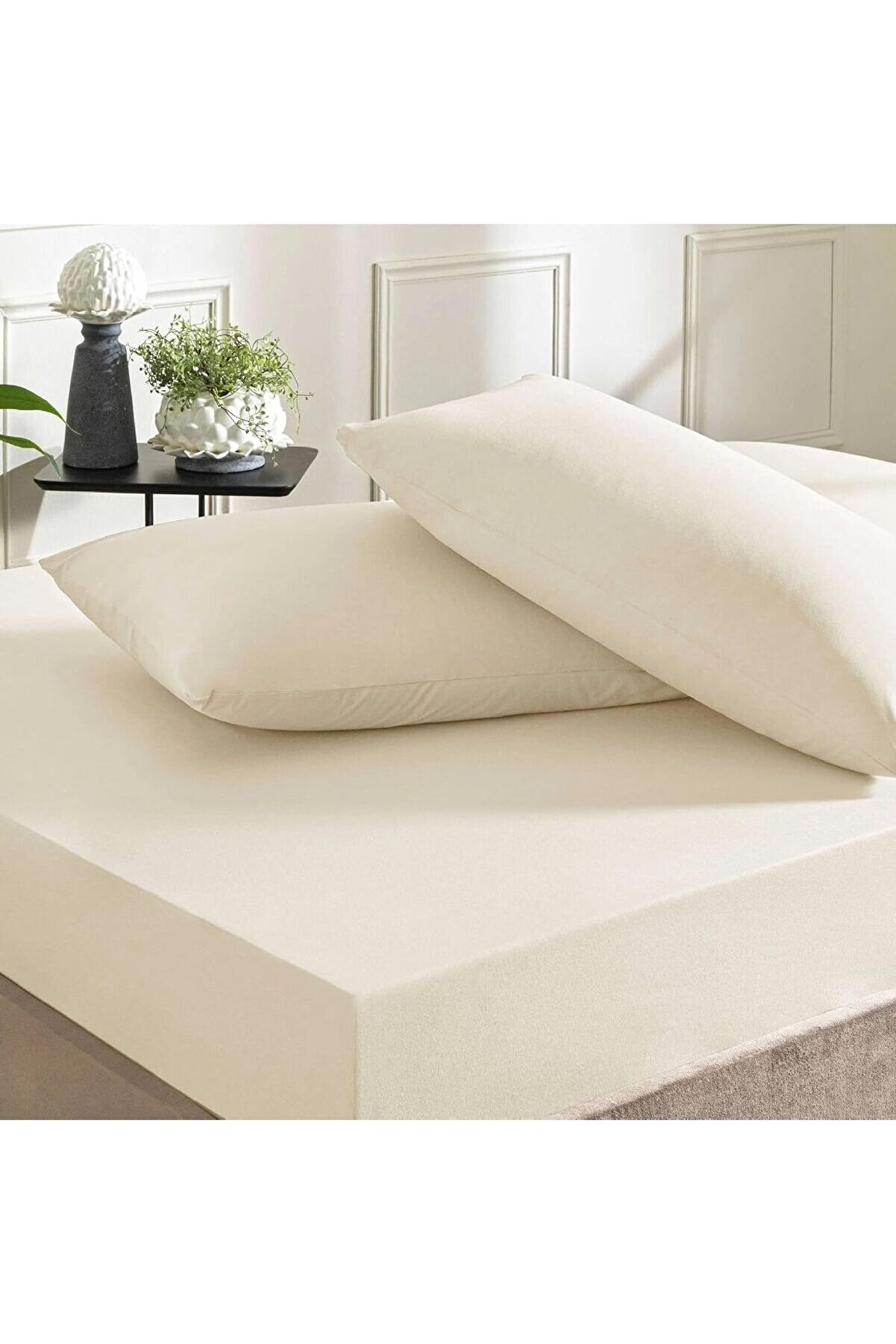 STOREMAX BRFShop Pamuk Rf Düz Basic Çarşaf Ekru Tek Kişilik 1165984