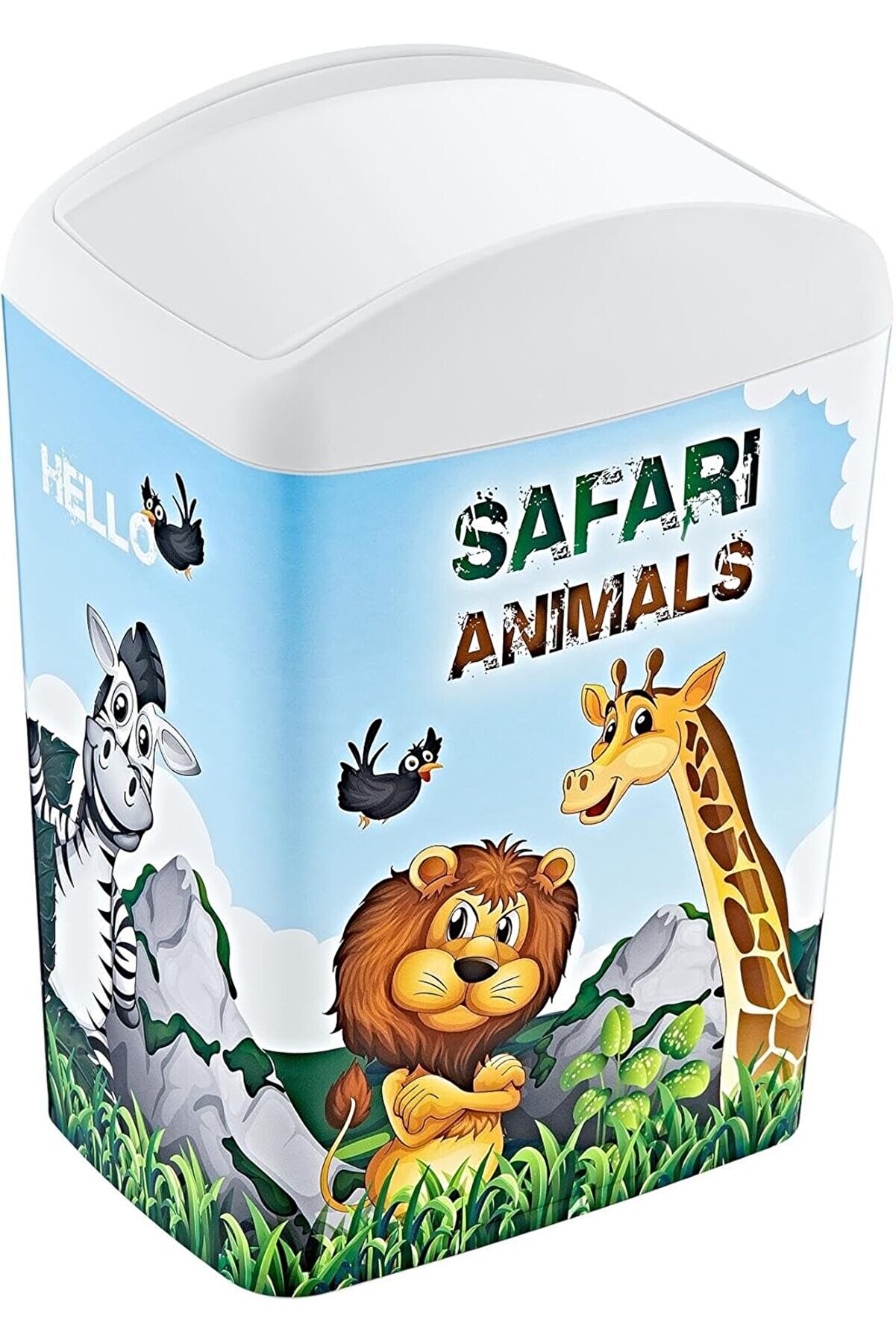 STOREMAX snShop Soft Resimli Çöp Kutusu Döner Kapak 10 LT SAFARİ 467437