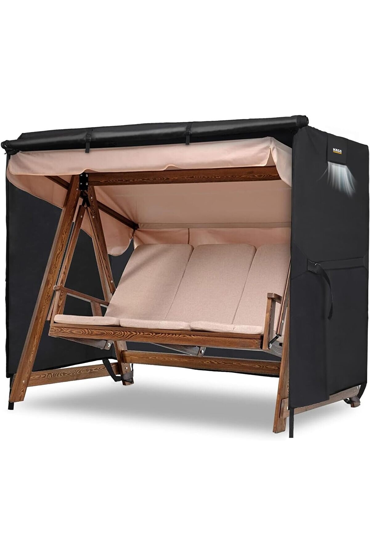 STOREMAX lvnshop Bahçe Salıncak Koruma Örtüsü Üç Kişilik Tenteli Bahçe Salıncağı Koruma Kılıfı Su Geçirmez Br