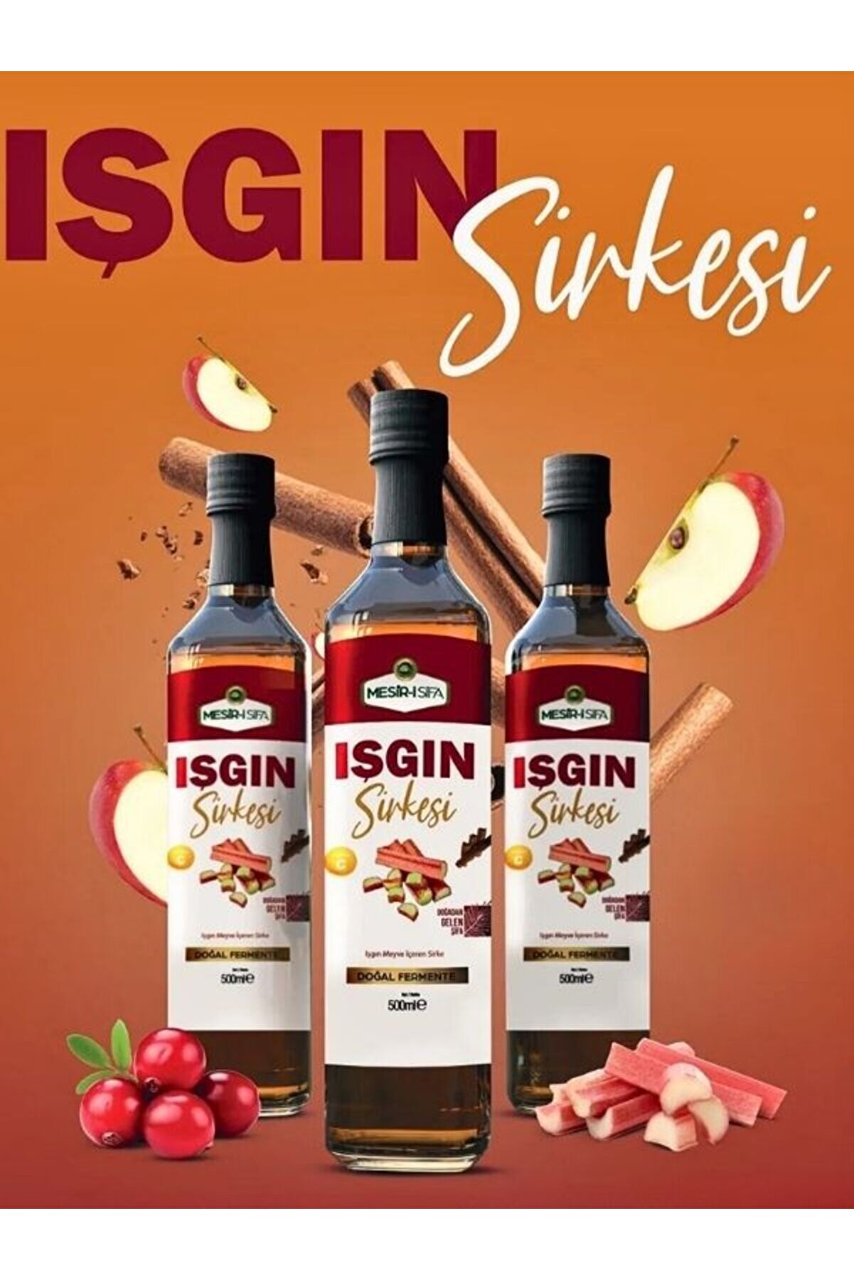 Işkın Si̇rkesi̇ 2 Adet * 500 Ml Işkın Otu Si̇rkesi̇ Işgın