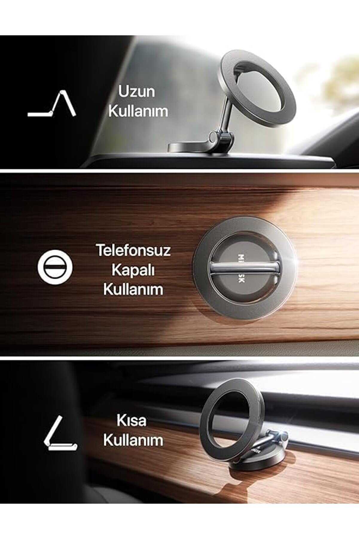 Lvnshop G118 İle Uyumlu Süper Mıknatıslı 360 Derece Dönebi̇len İçeri̇si̇ndeki̇ Metal Aparatlarla Tüm Cep