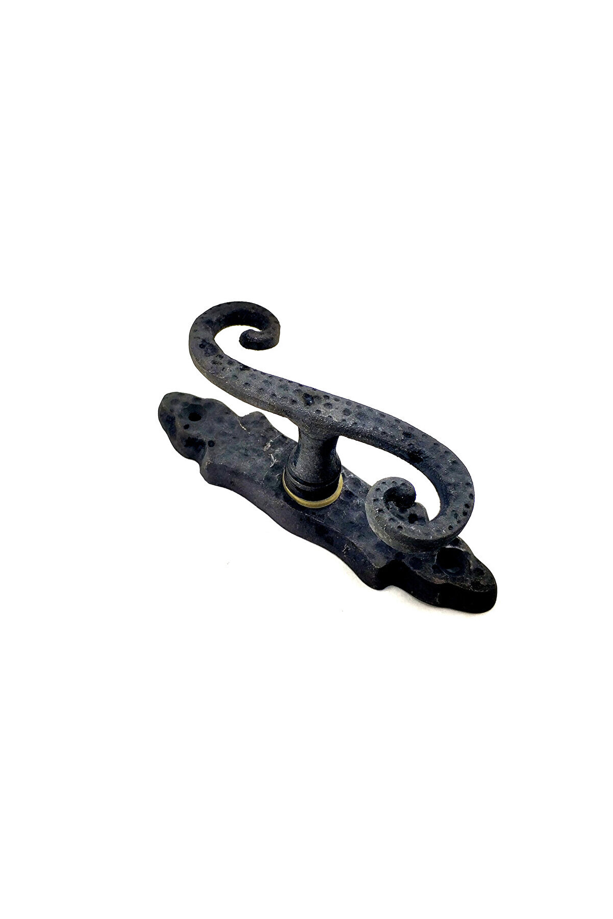 evimdeyokyok Antika Tarz Dekoratif Pirinç Kıvrık Pencere Kolu - 130x33 mm, Oksit