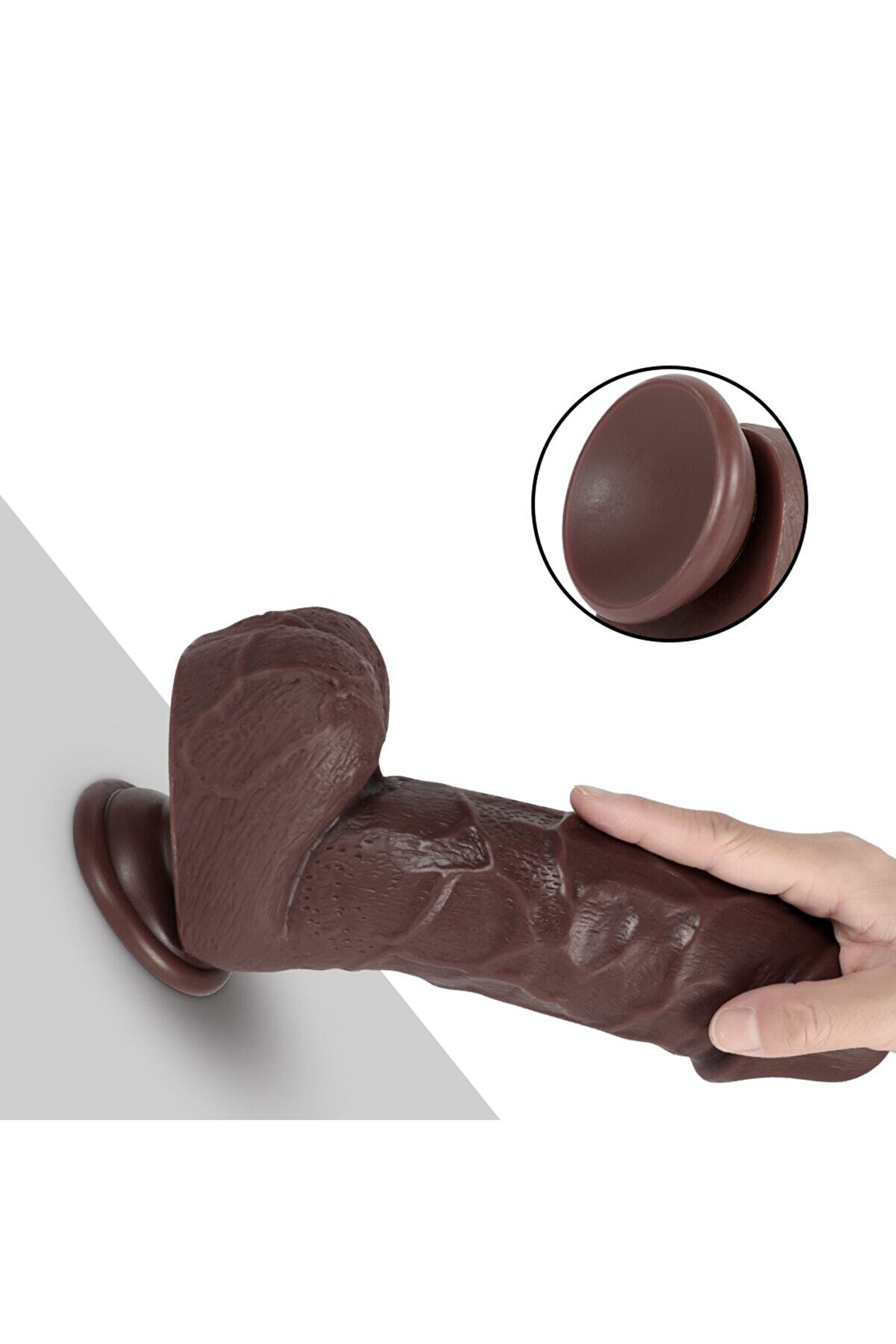 Meyrabest Di̇ldo Seri̇es X-Man Rubber Kalın Brown Reali̇sti̇k Peni̇s 20 Cm