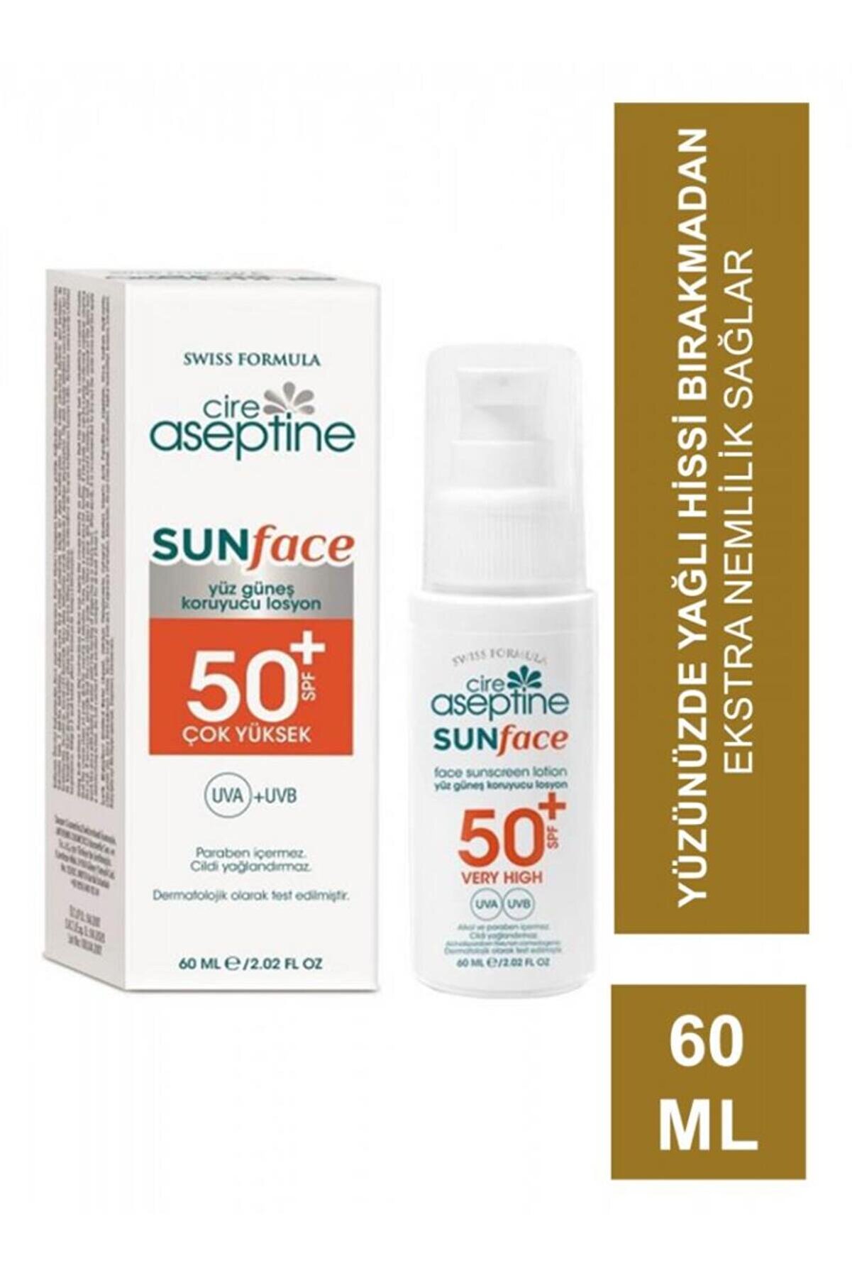 Toptan Bulurum Ci re Asep tine Sun Yüz Güneş Koruyucu Losyon 50 SPF 60ml
