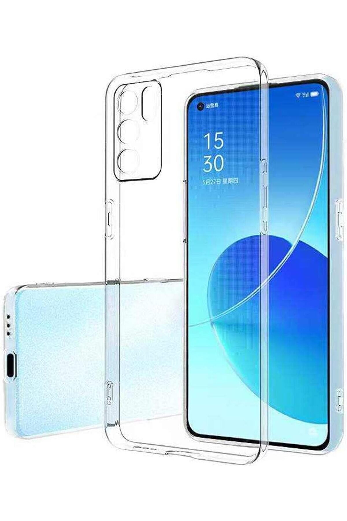 STOREMAX glpzr İletişim Oppo Reno 6 ile uyumlu Kapak Kamera Korumalı Süper Silikon Şeffaf Kılıf trendy