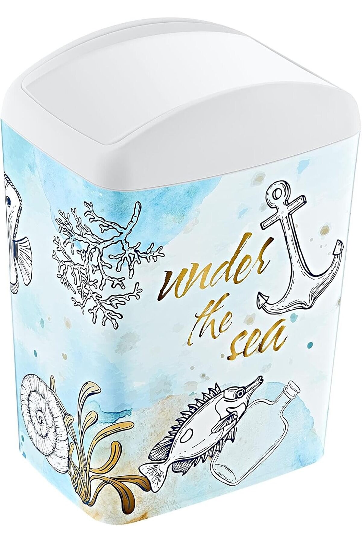 STOREMAX snShop Soft Resimli Çöp Kutusu Döner Kapak 5 LT SEA 467437