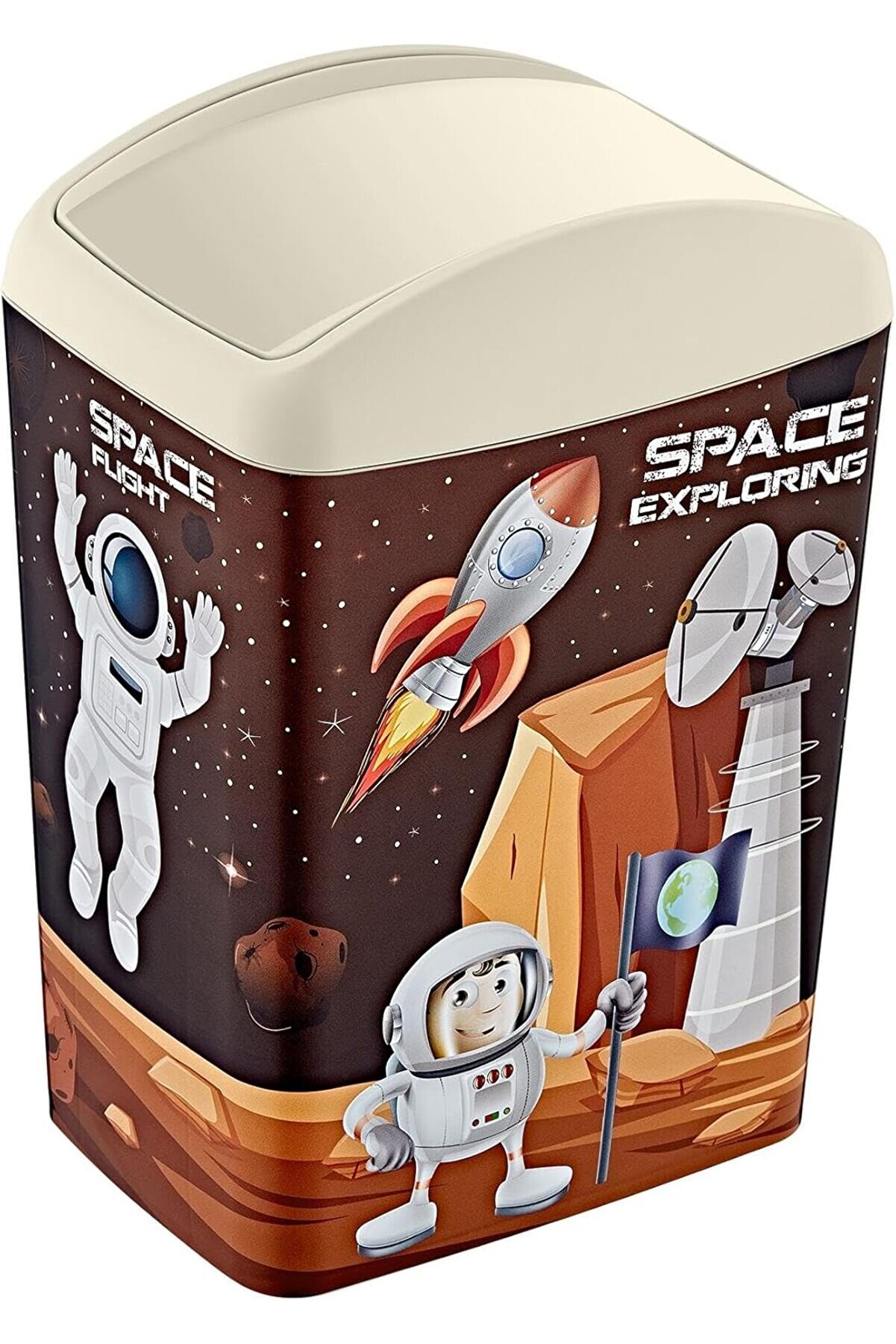 STOREMAX snShop Soft Resimli Çöp Kutusu Döner Kapak 10 LT SPACE 467437