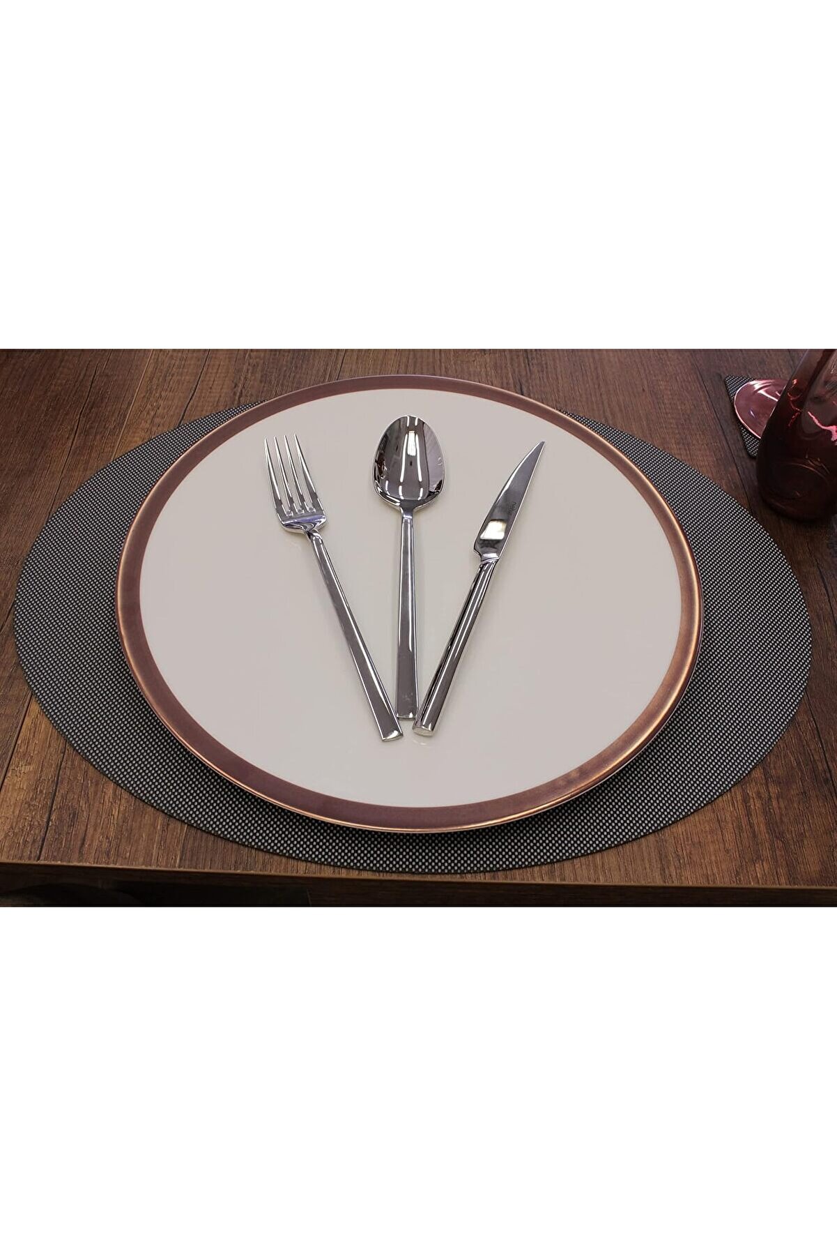 STOREMAX Oval Nopeli Deri Servis 2 adet 35x45 cm