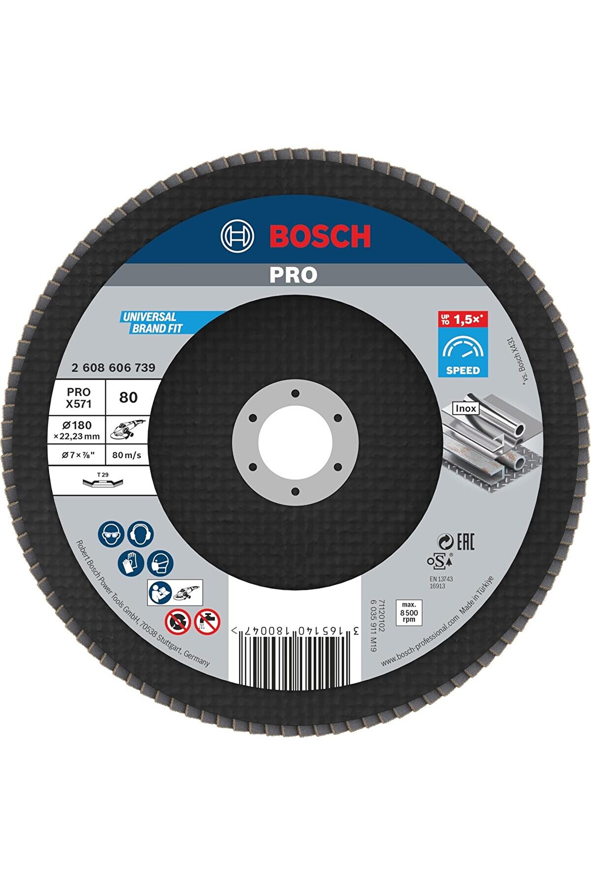 G&ccedil;avm Professi̇onal Yelpaze Taşlama Di̇ski̇ (A&ccedil;ılı Taşlama Maki̇nesi̇ İ&ccedil;i̇n Farklı Malzemeler, &Oslash;