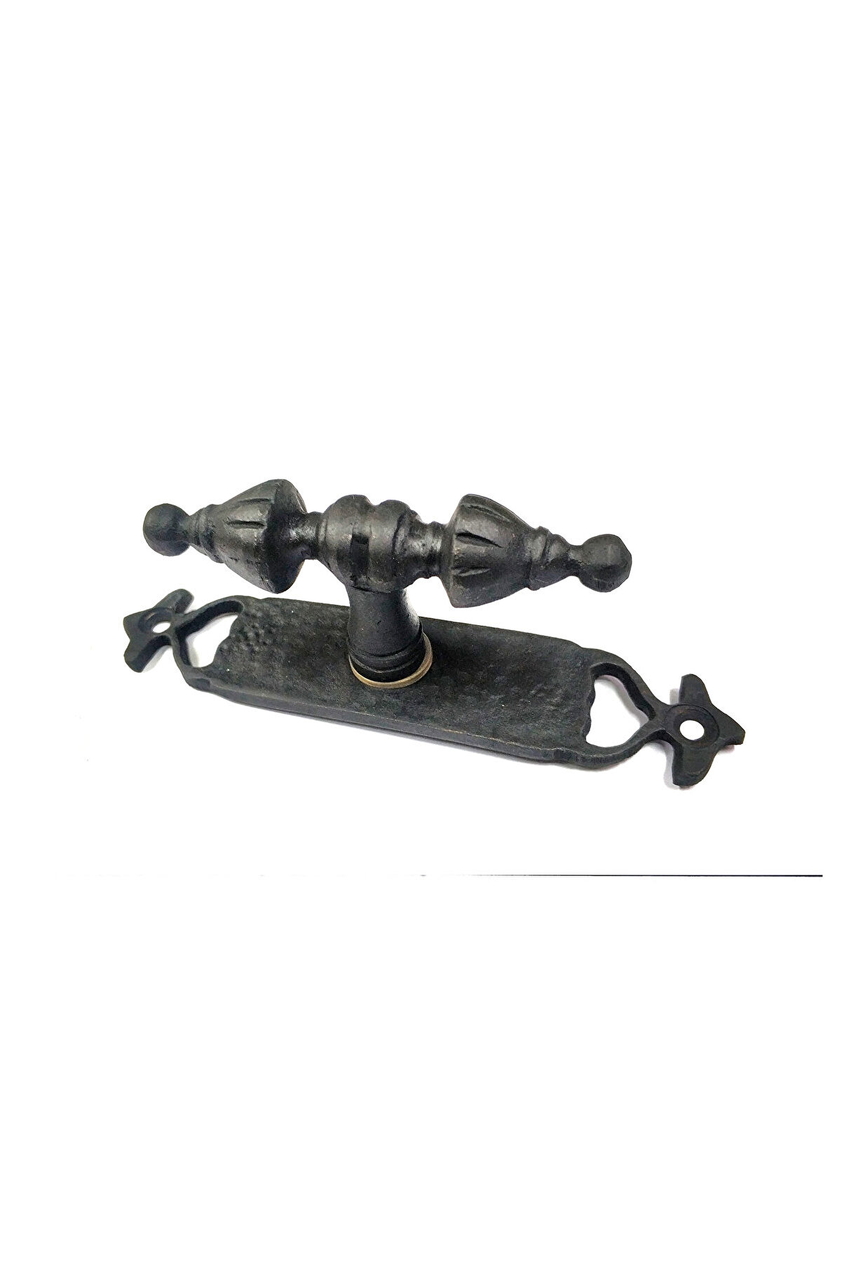 evimdeyokyok Antika Tarz Dekoratif Pirinç Burma Pencere Kolu - 152x32 mm, Oksit