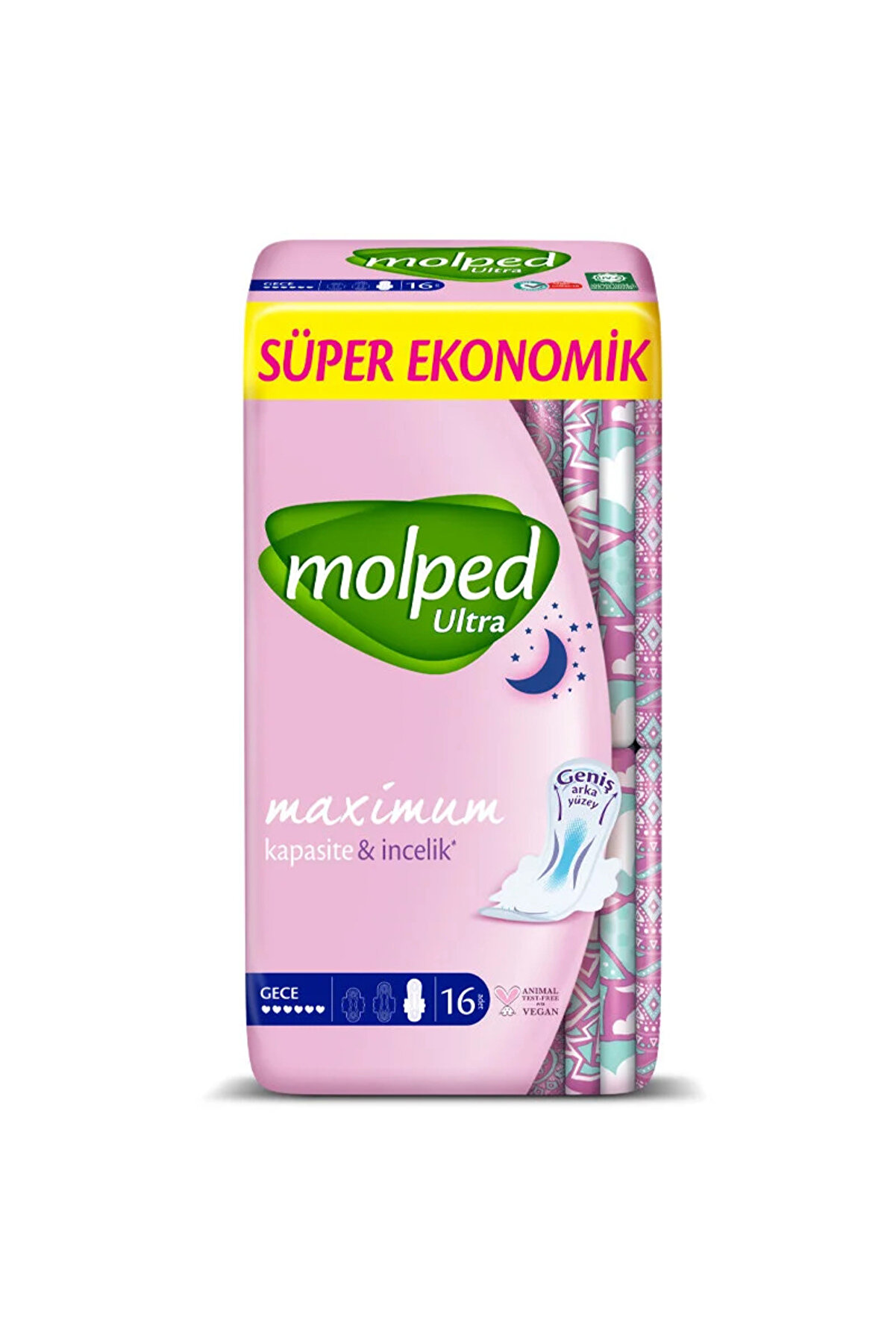 Toptan Bulurum Molped Ultra Hijyen Anatomik Gece Ped Süper Eko 16 Adet